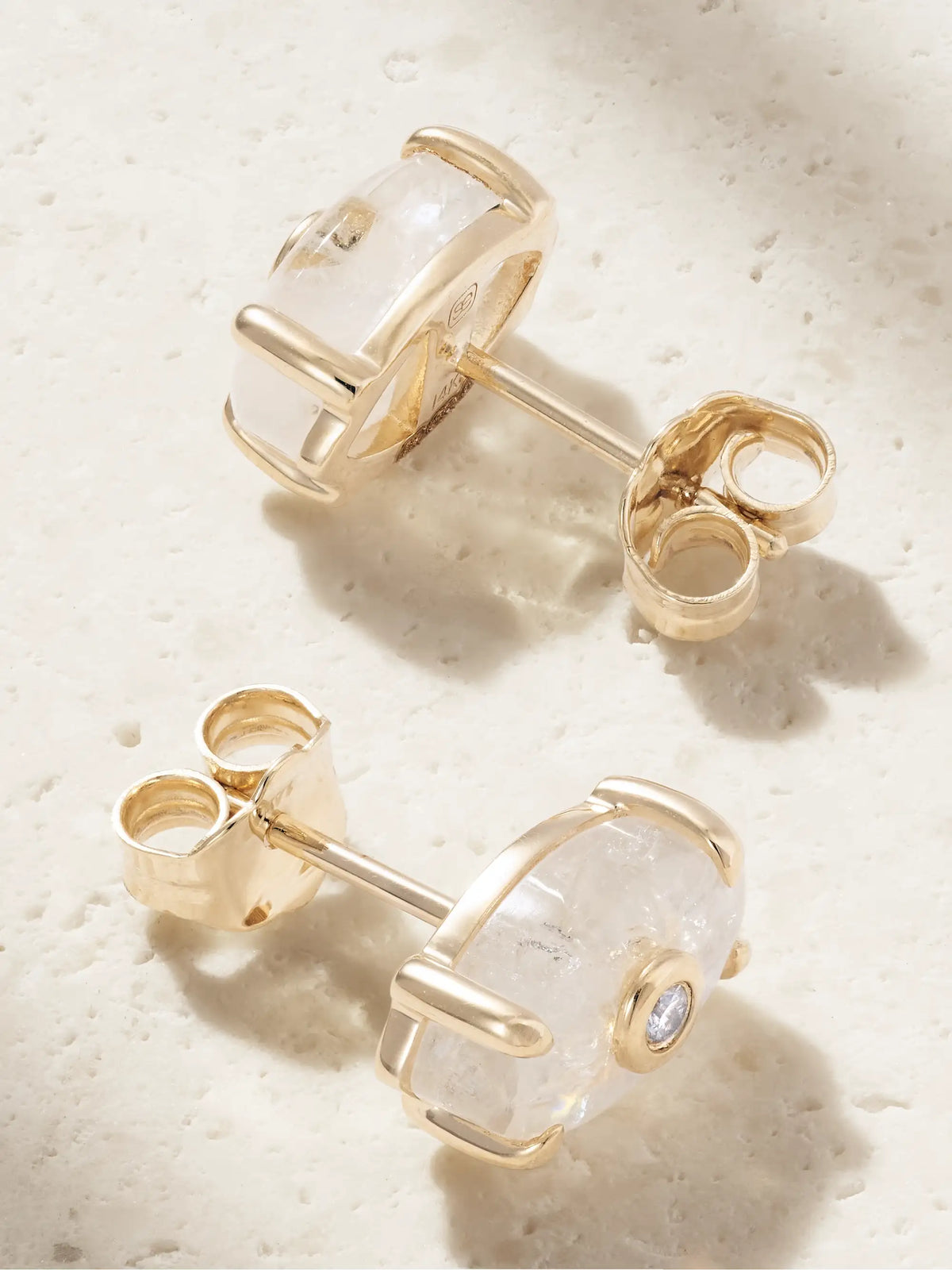 14-karat Gold, Moonstone And Diamond Earrings