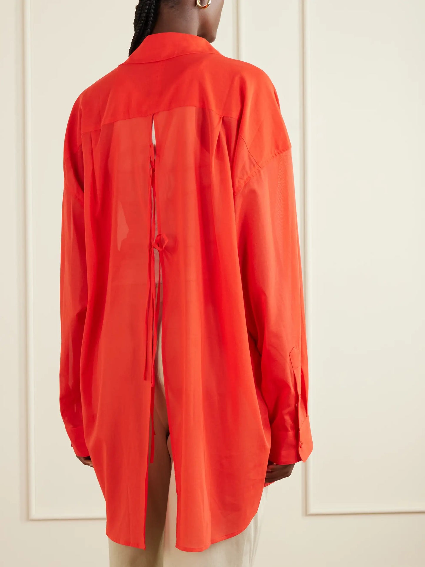 Melia Open-back Cotton Shirt