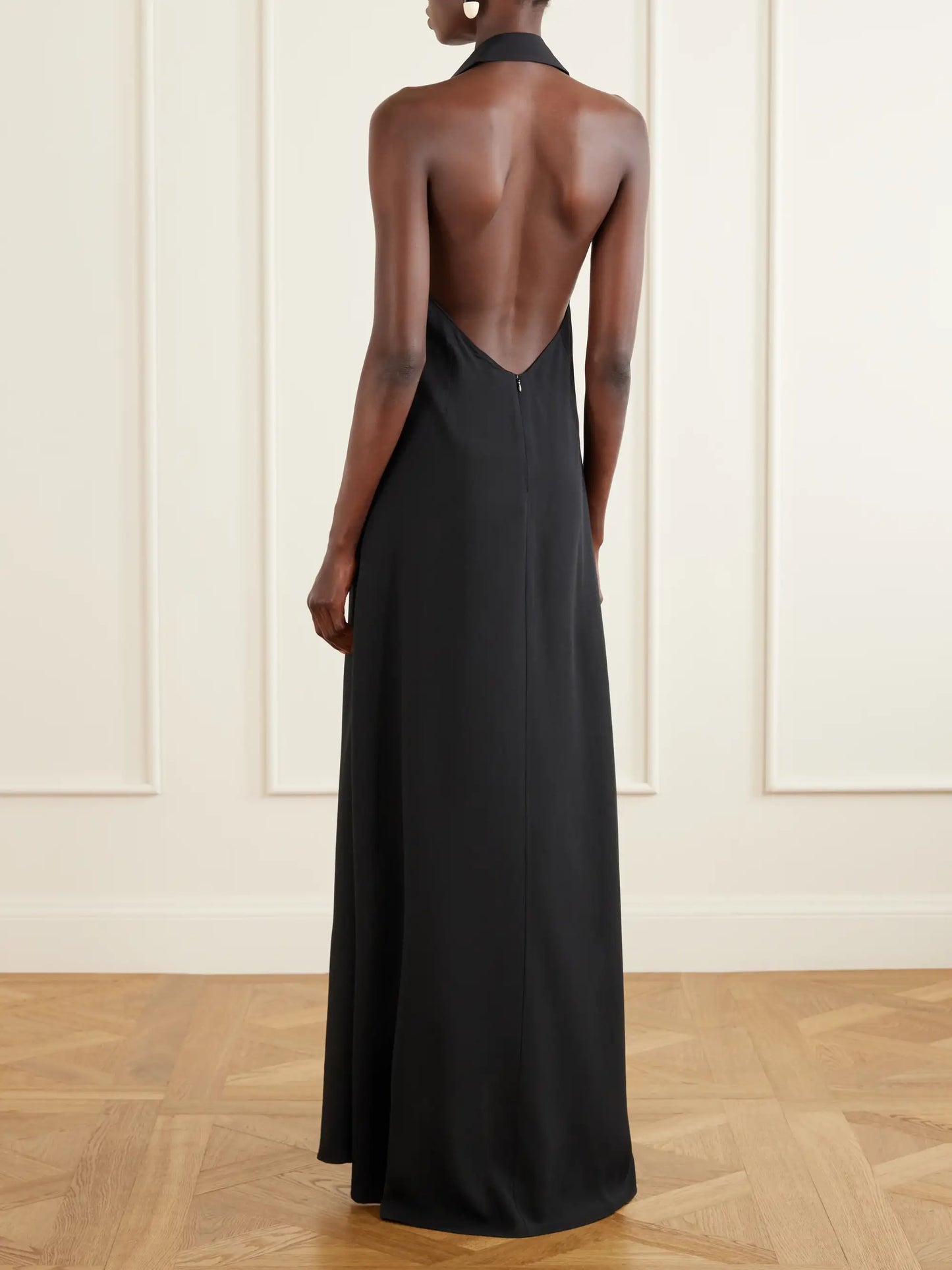 Barbara Open-back Crepe Gown