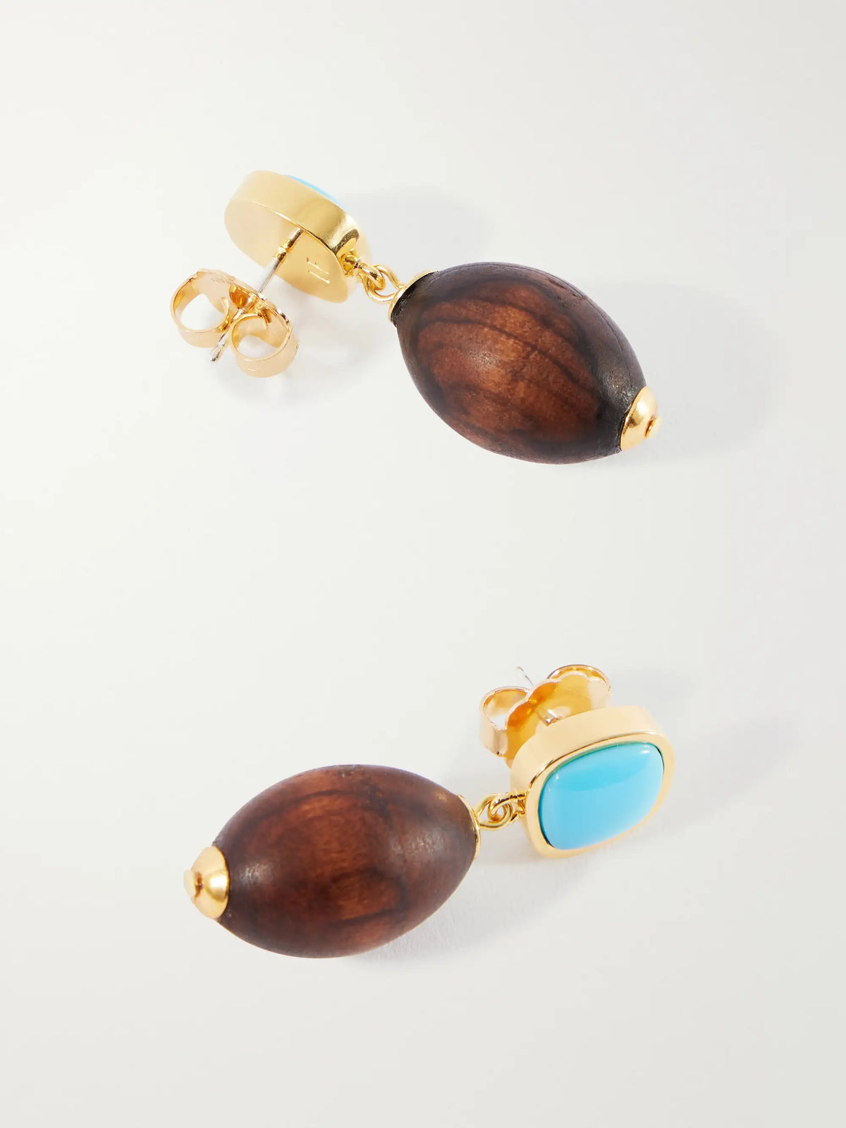 Olea Gold-plated Resin And Wood Earrings