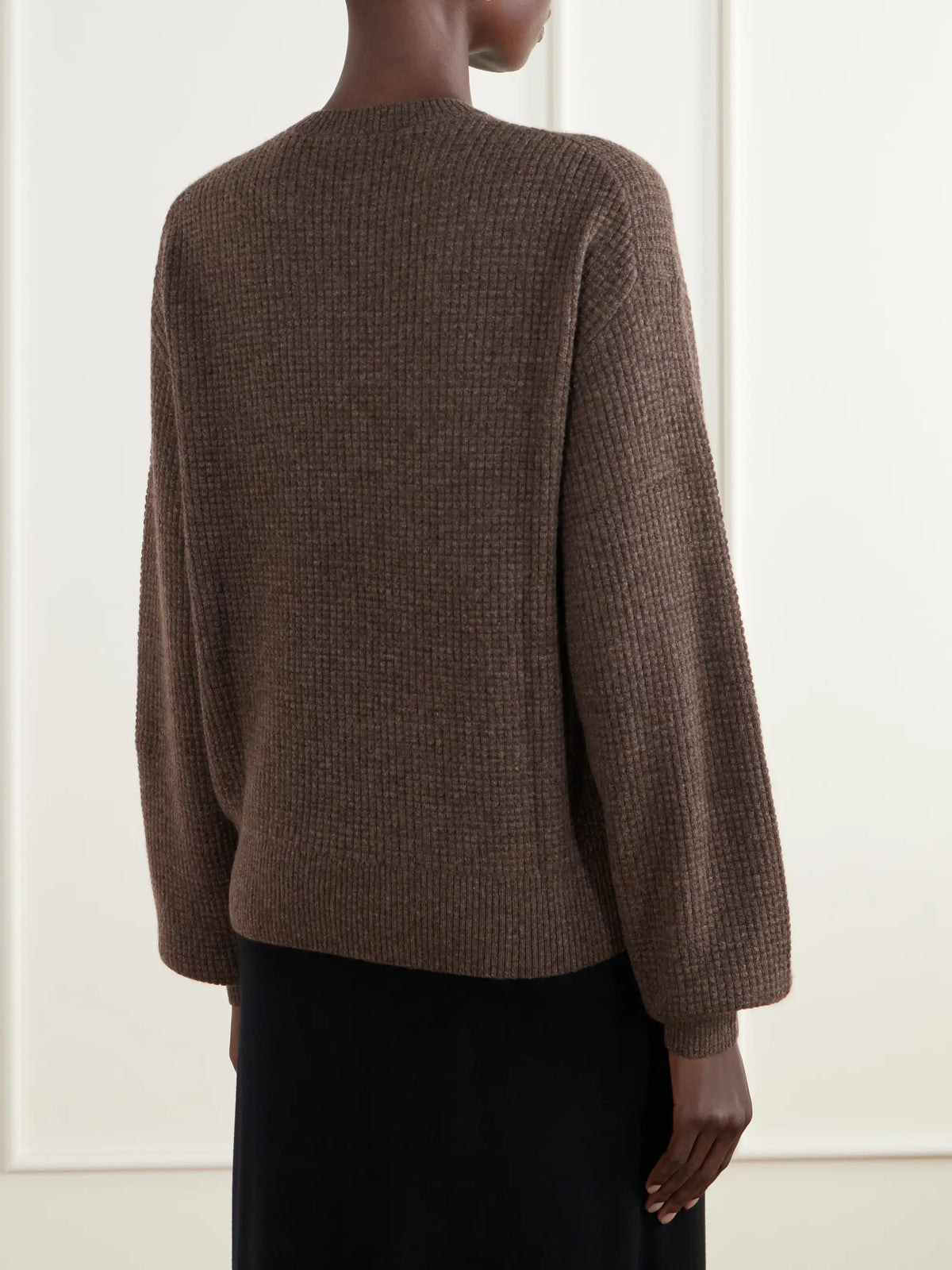 ÉTERNE Brock Waffle-knit Cashmere Sweater