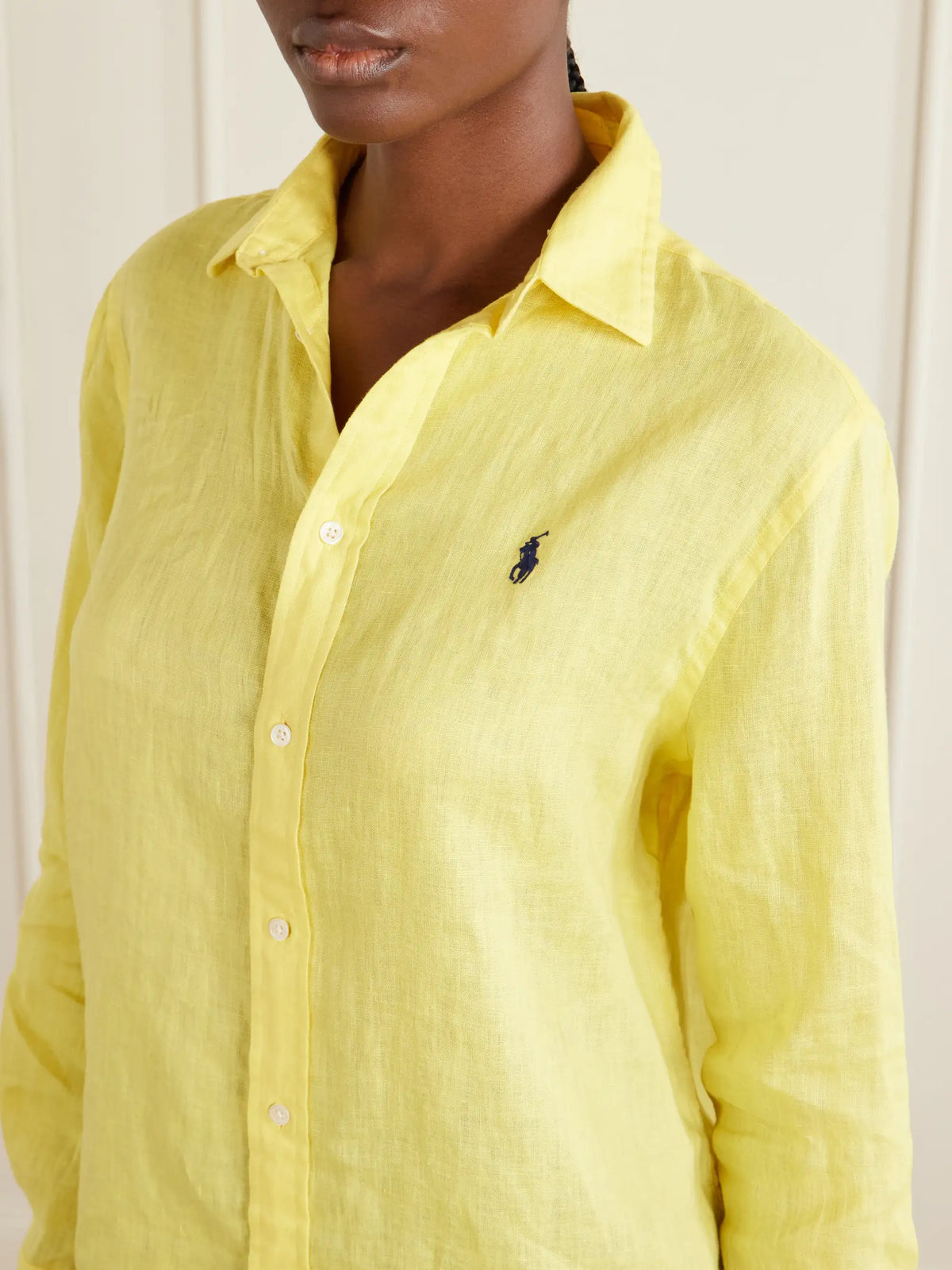 Logo-embroidered Linen Shirt