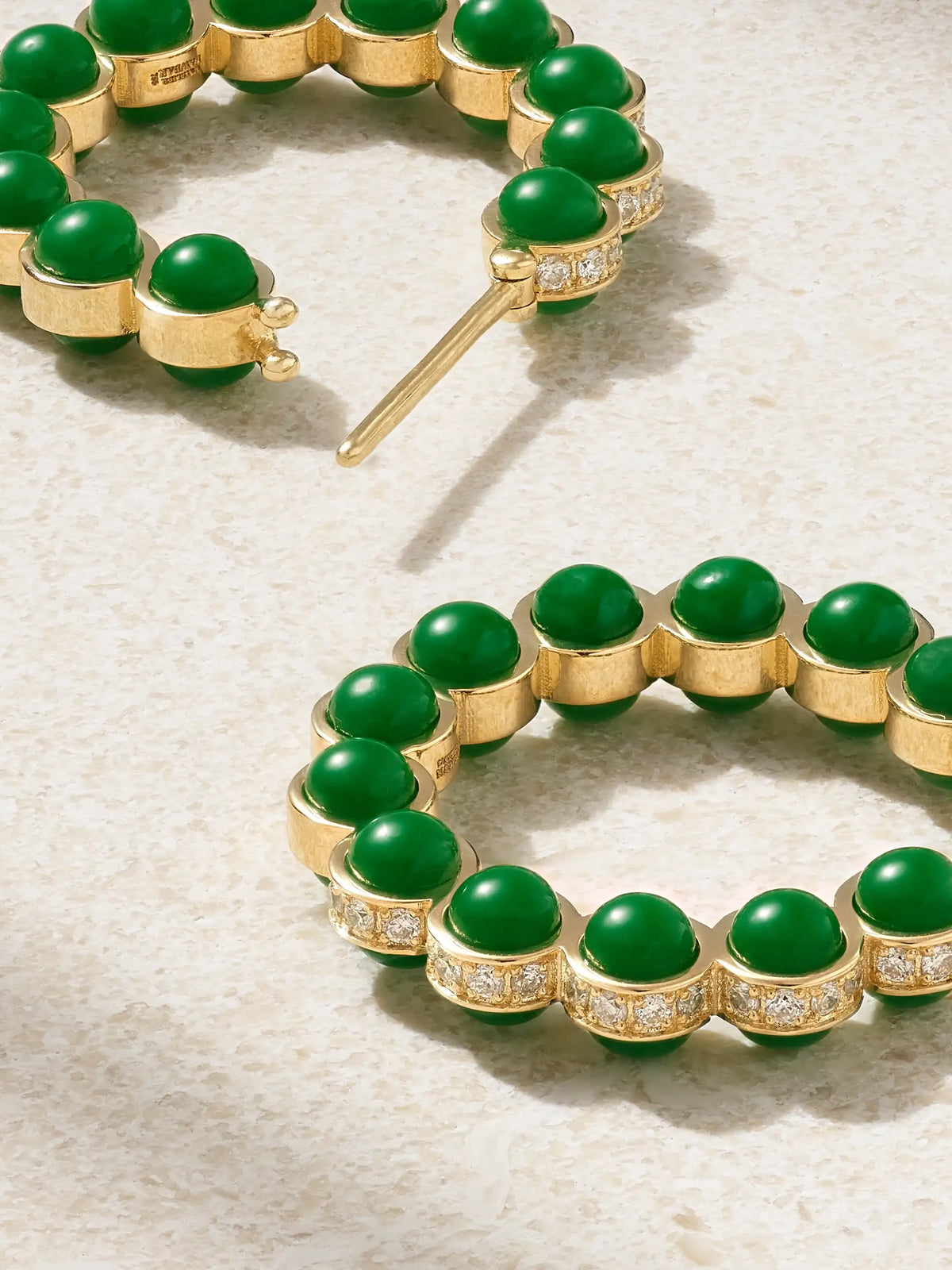 Atoms 18-karat Gold, Enamel And Diamond Hoop Earrings