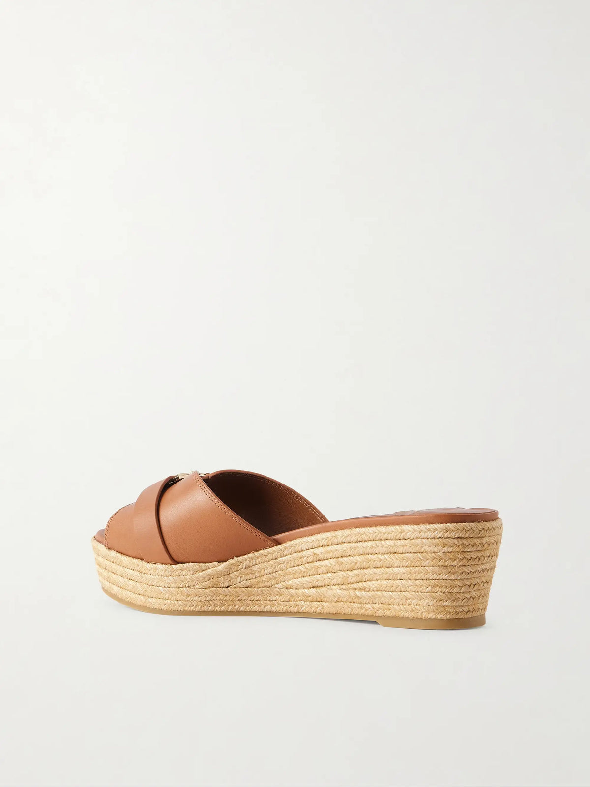 Leda Logo-embellished Leather Platform Espadrilles