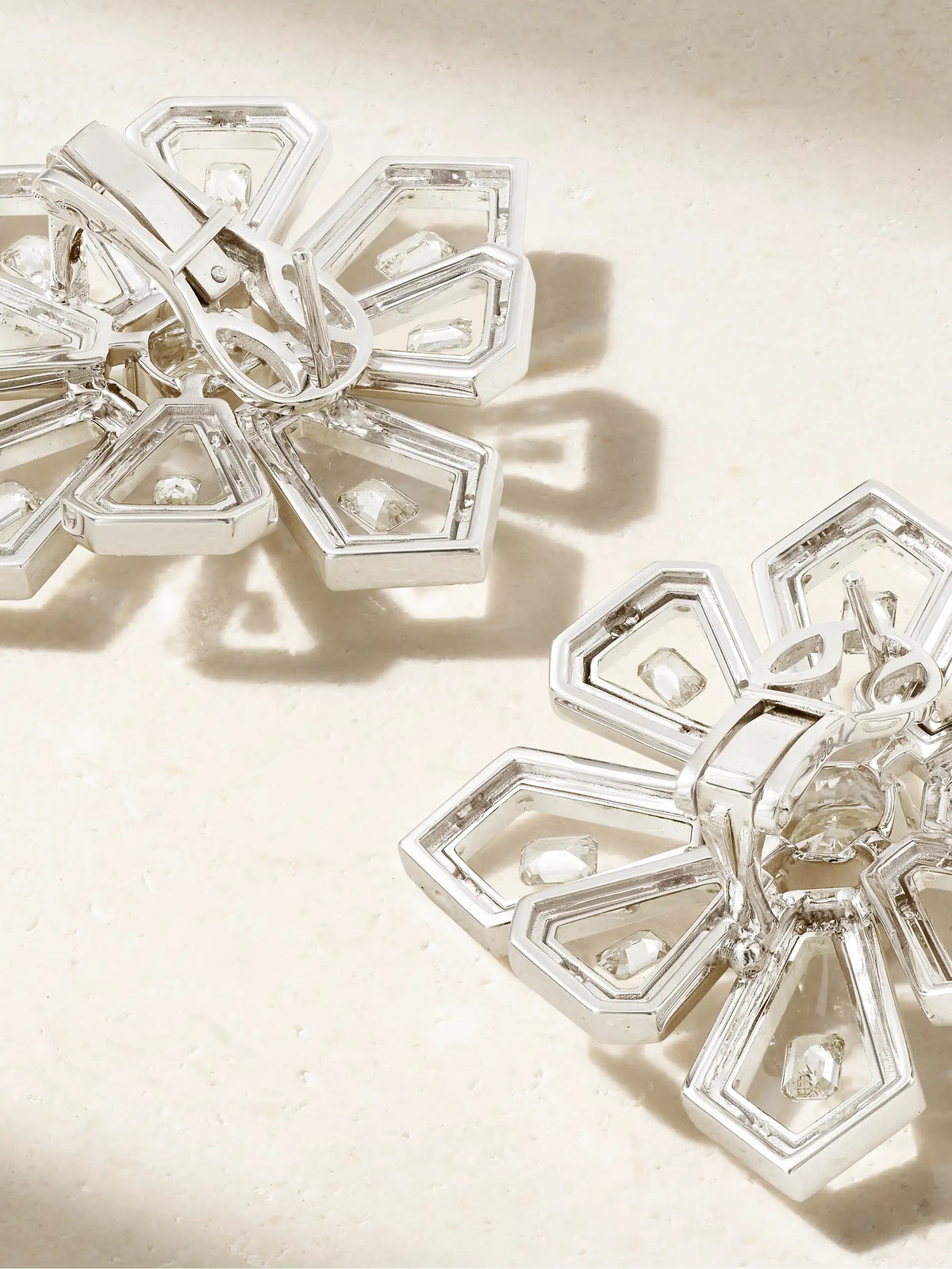 Universe 18-karat White Gold, Diamond And Enamel Earrings