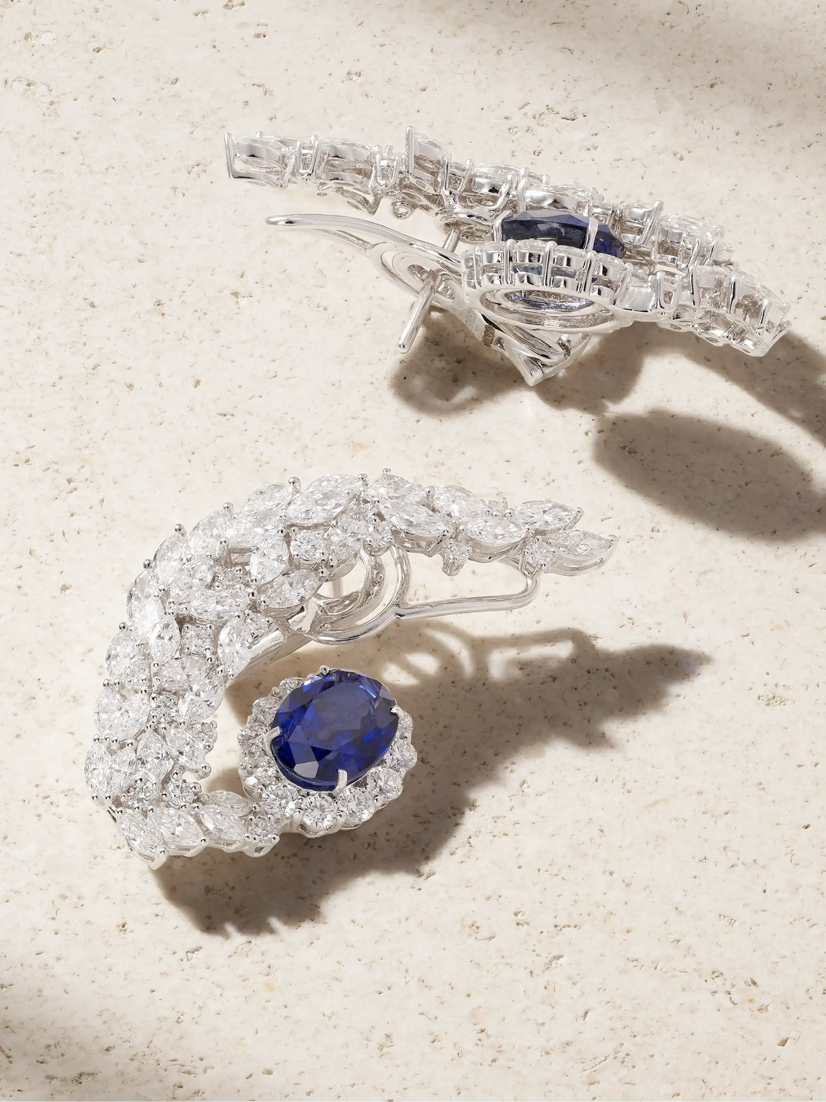 18-karat White Gold, Diamond And Sapphire Earrings