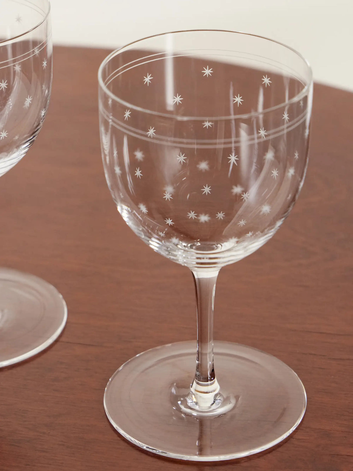 Rothschild Stars Set Of Two Crystal Wine Glasses
