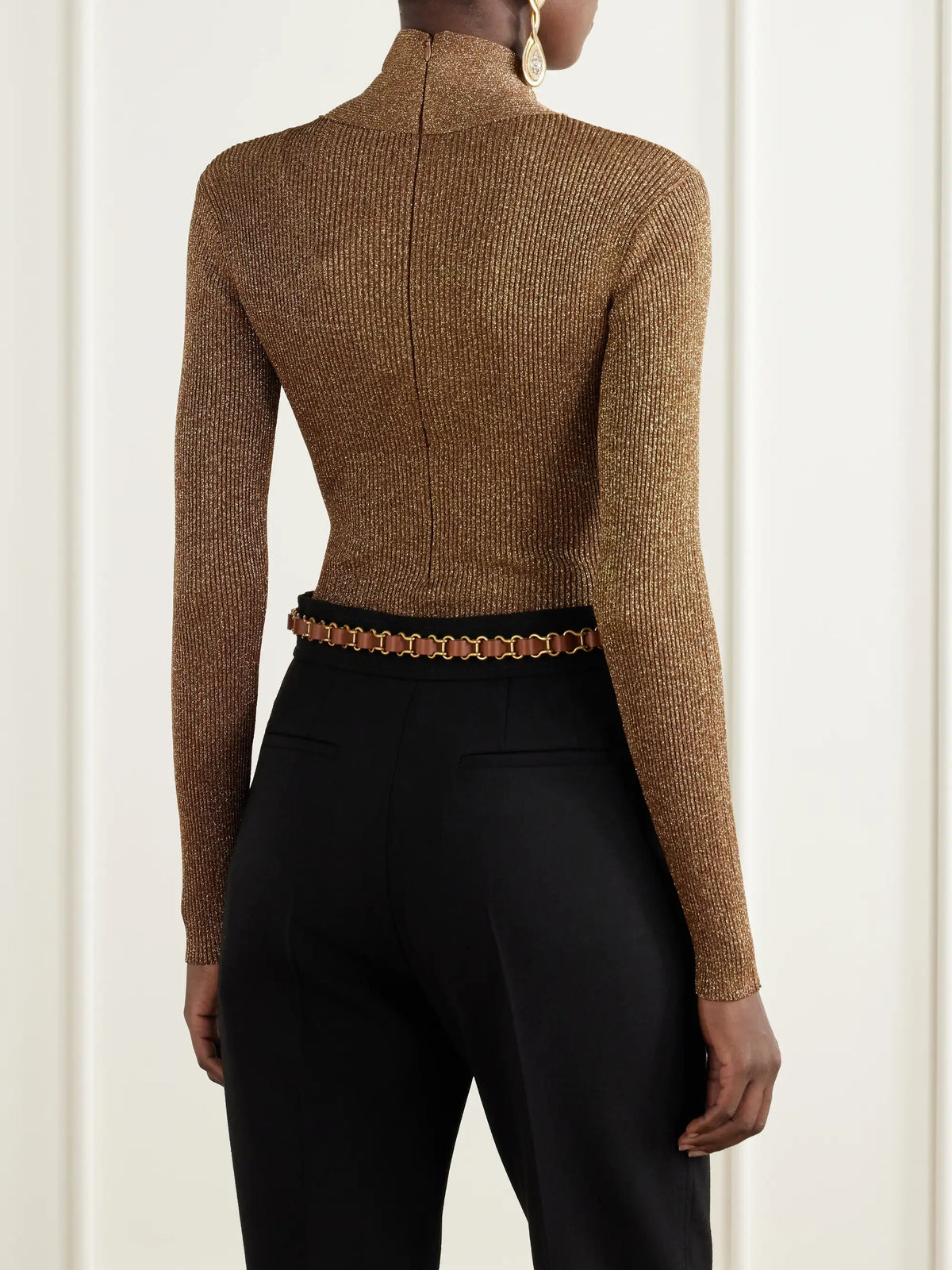 Valentino Garavani Knotted Lurex Bodysuit
