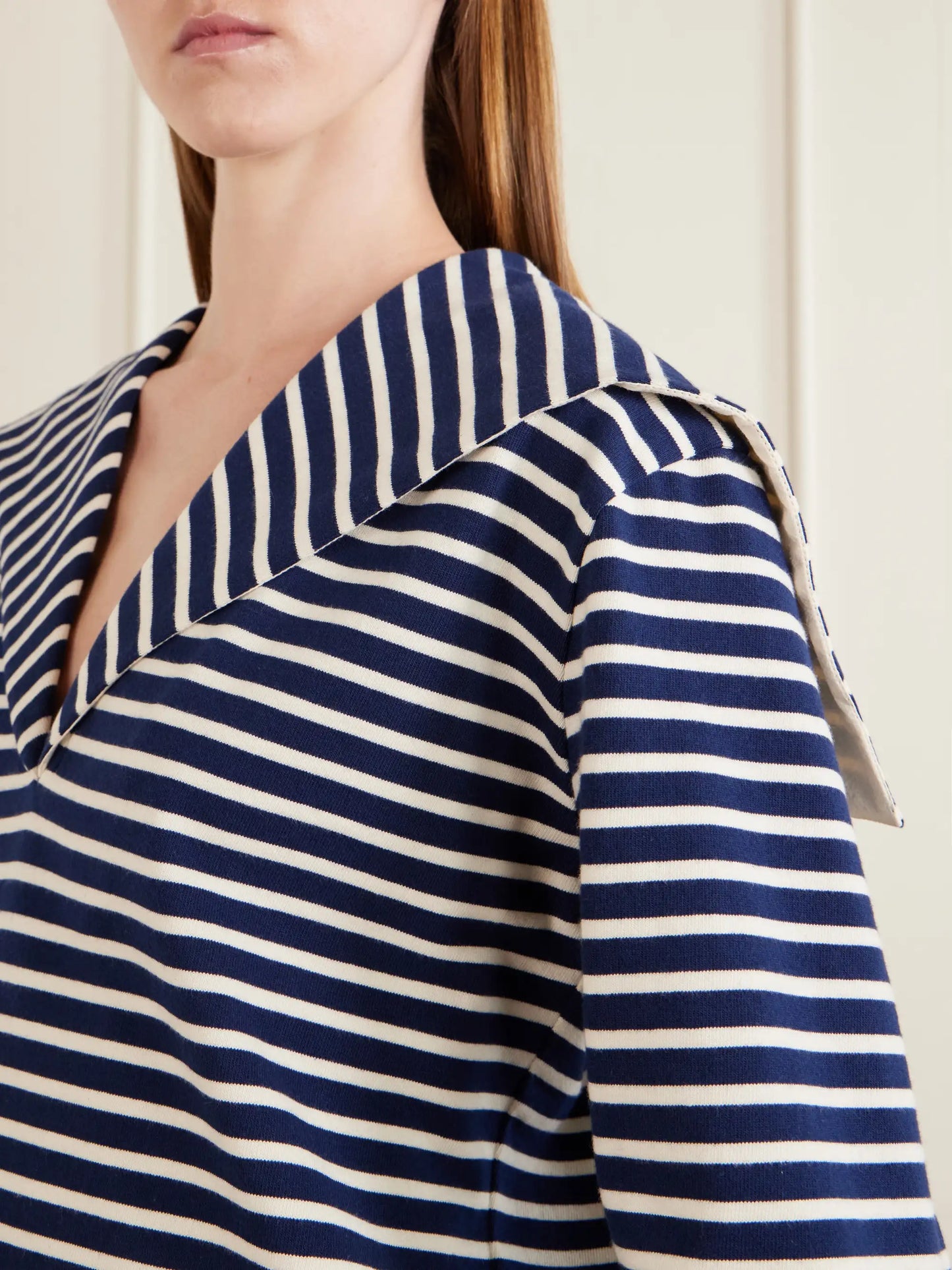 Seaman Striped Cotton-jersey Blouse