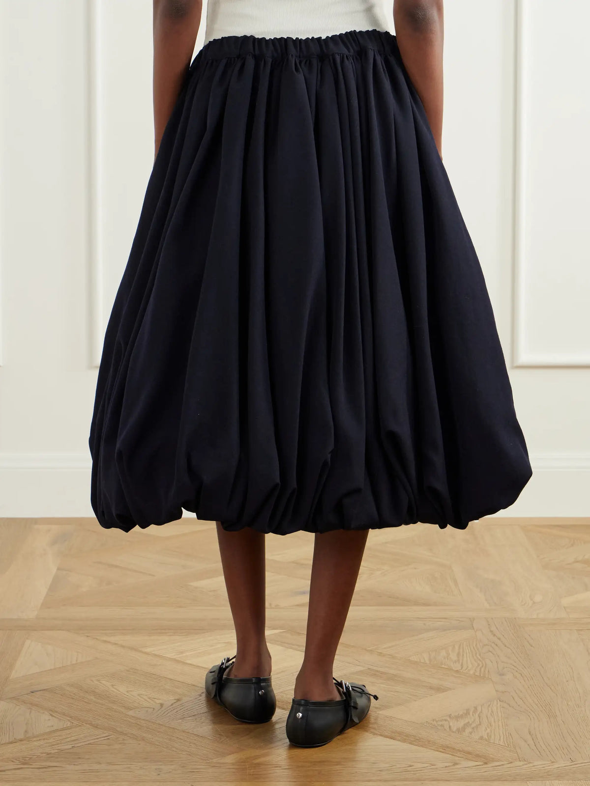 Comme des Garçons GIRL Gathered Wool-gabardine Midi Skirt