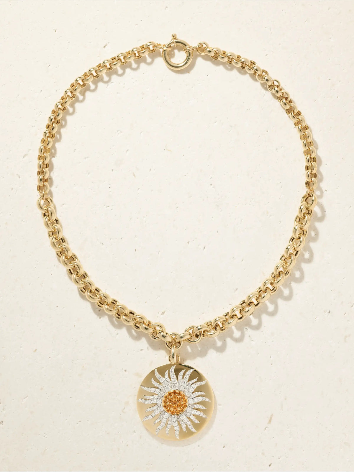 Roi Soleil 18-karat Gold, Diamond And Citrine Necklace
