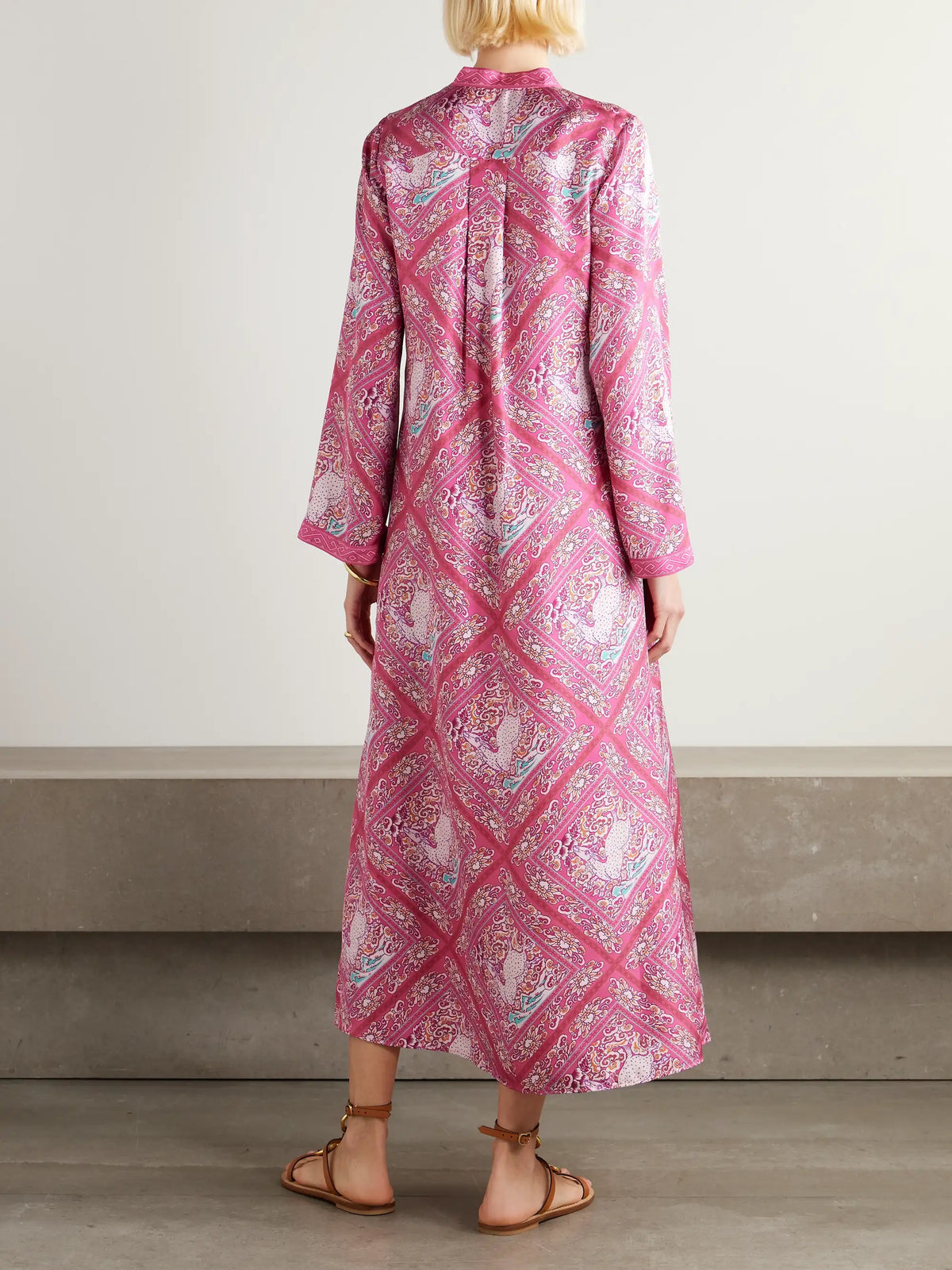Emporio Sirenuse Jenna Printed Silk Kaftan