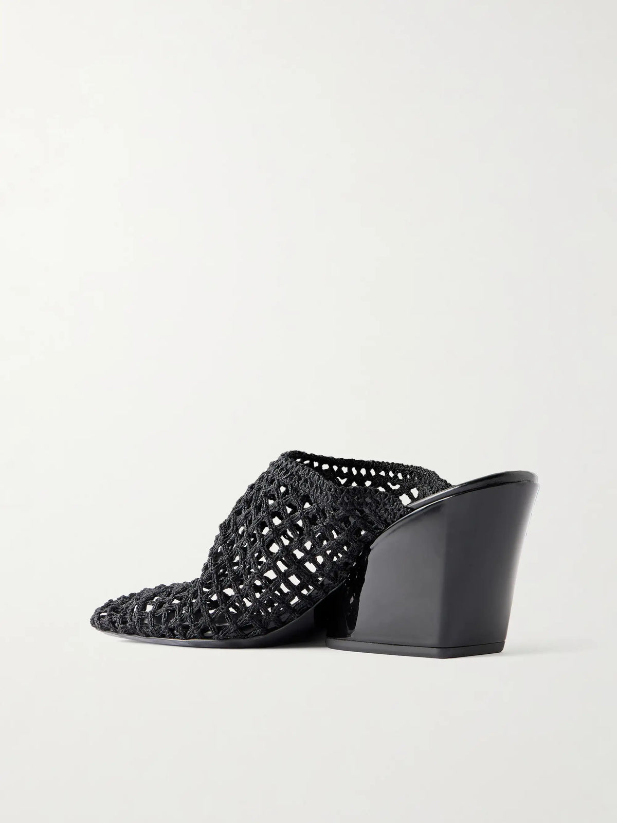 Slant 70 Leather-trimmed Crocheted Mules