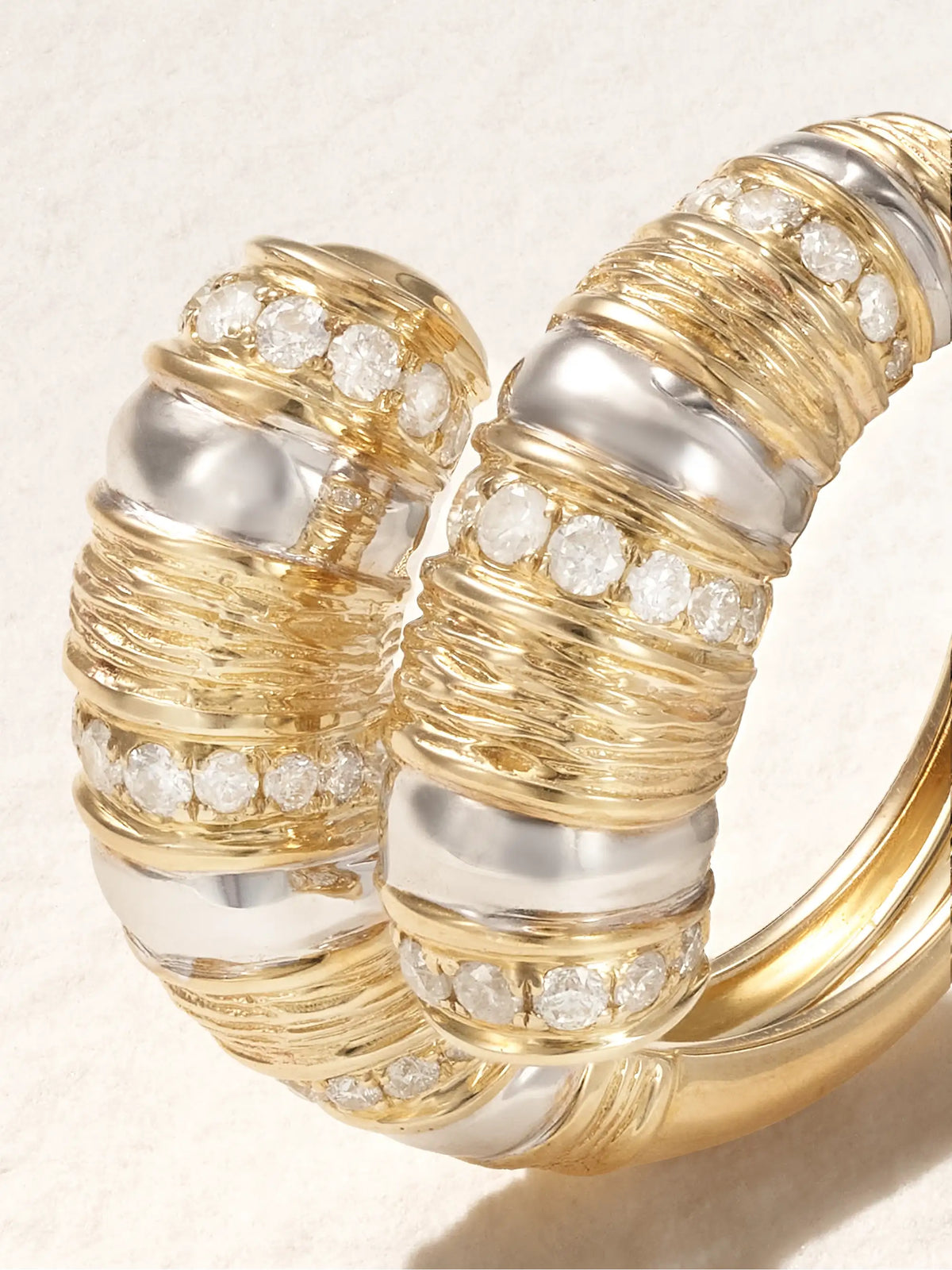 Bague Toi & Moi Gaufrette 14-karat White And Yellow Gold Diamond Ring