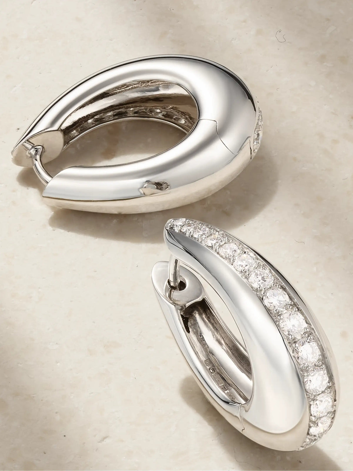 Chakra Icon 18-karat White Gold Diamond Hoop Earrings