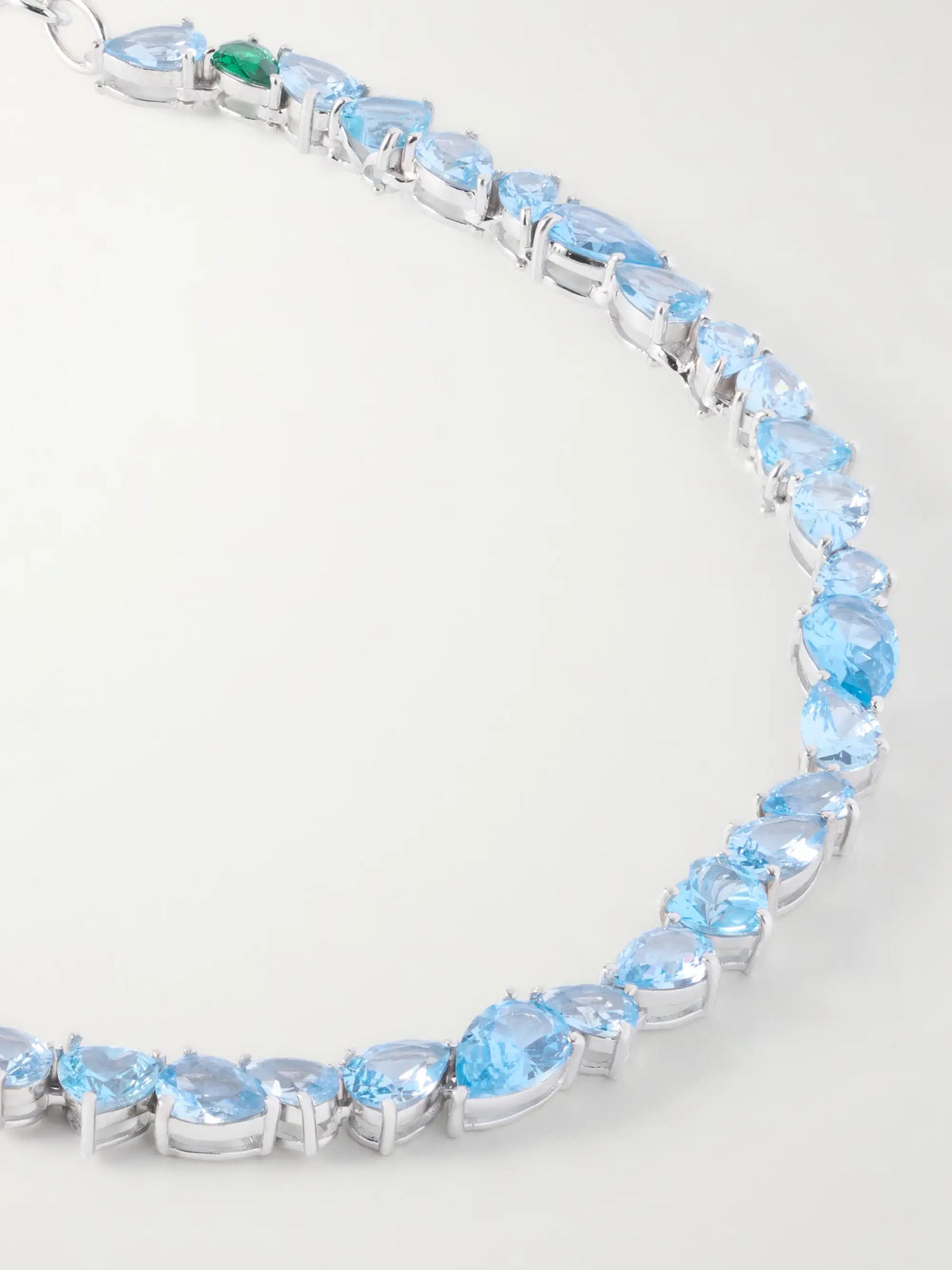 Recycled Silver, Cubic Zirconia And Synthetic Spinel Necklace