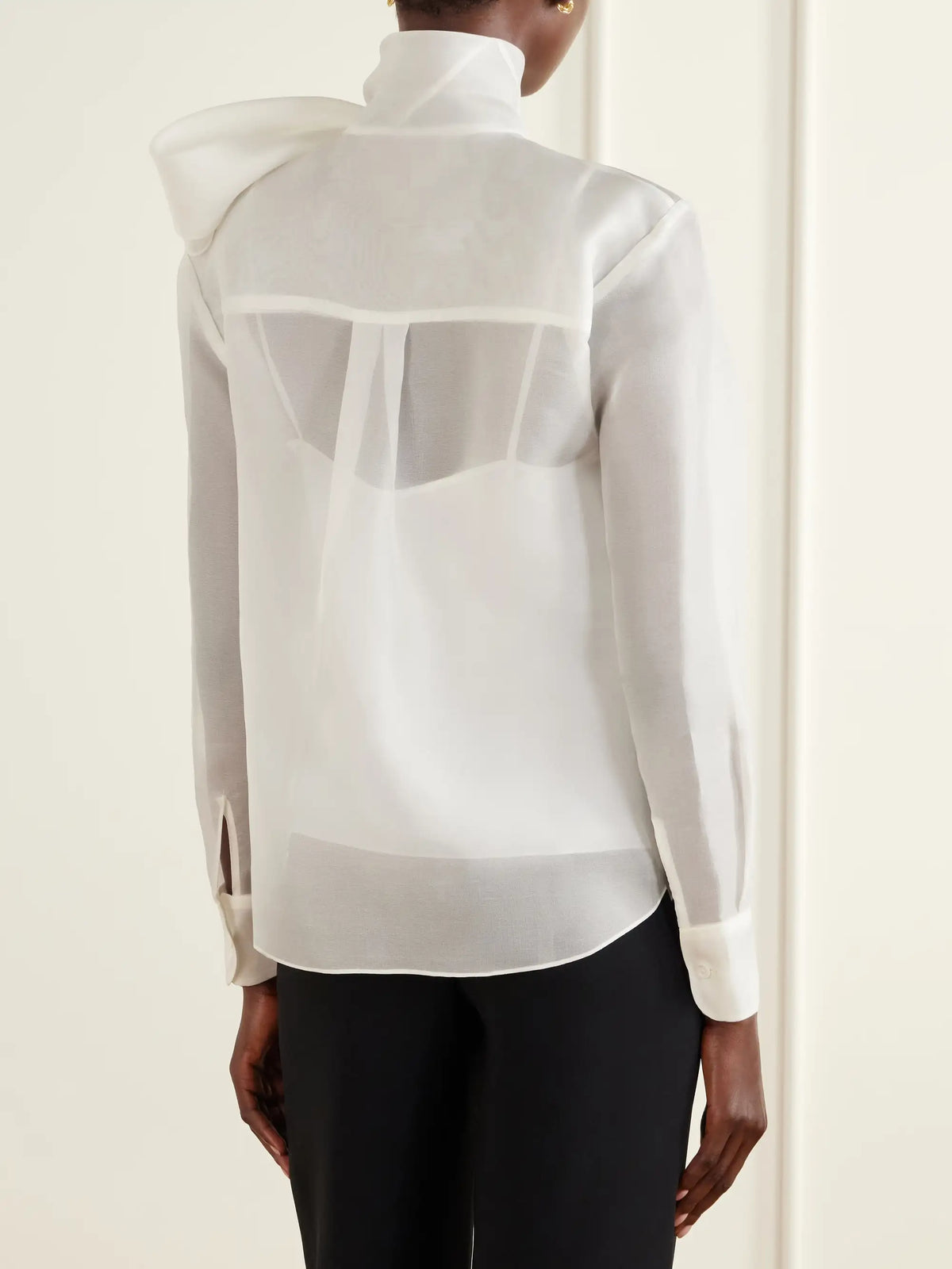 Carolina Herrera Pussy-bow Silk-organza Blouse