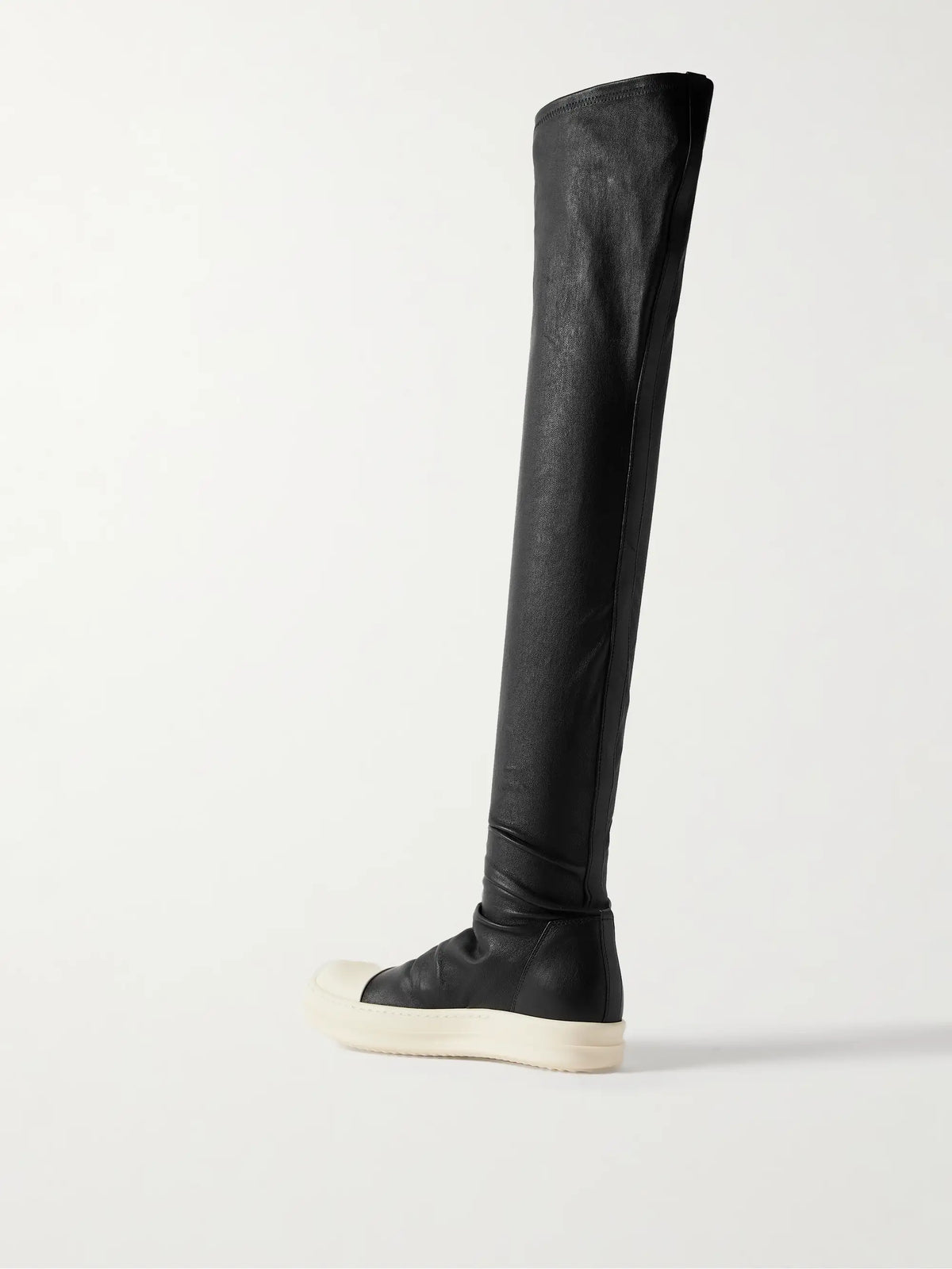 Rubber-trimmed Leather Over-the-knee Boots