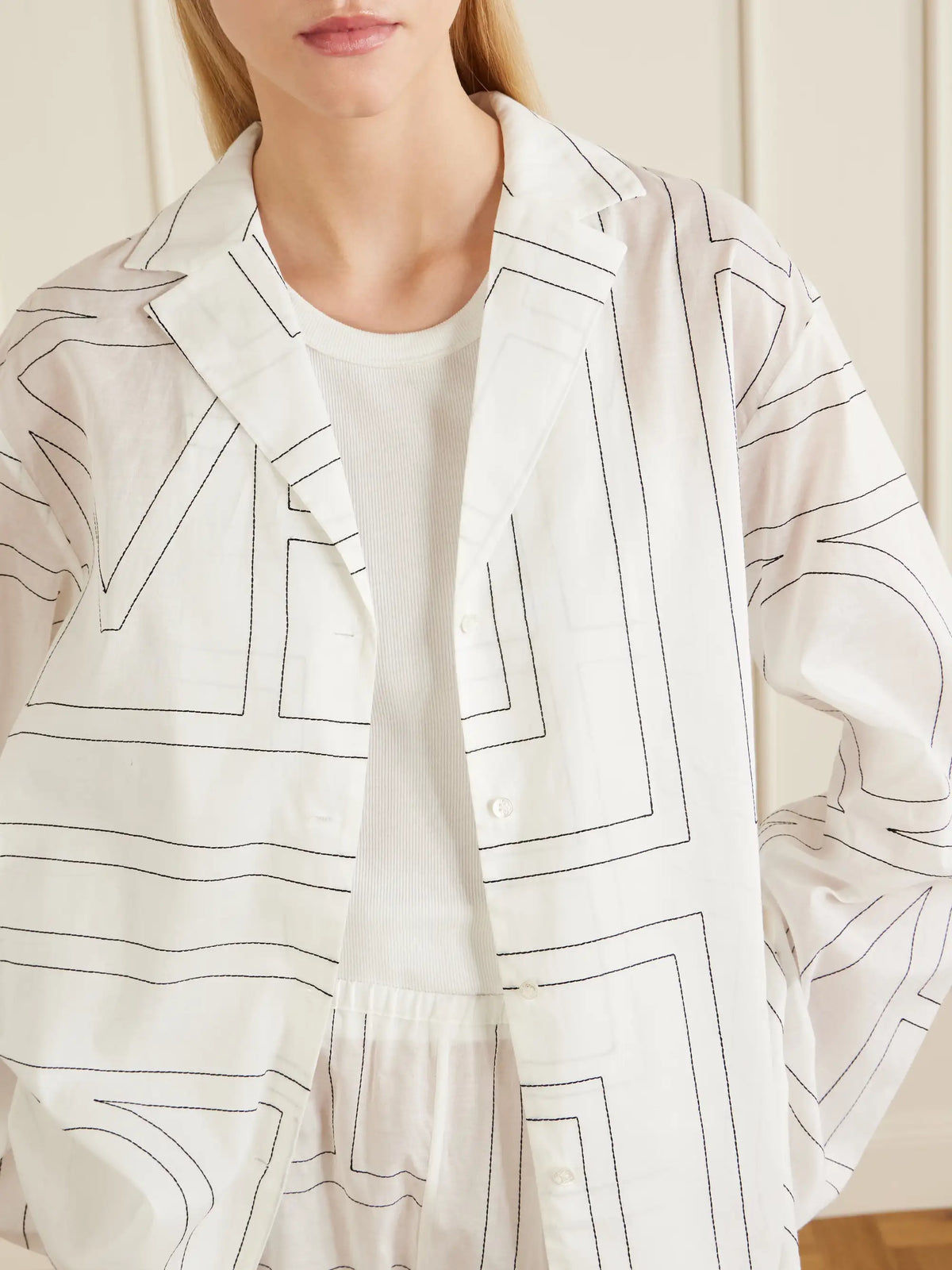 Embroidered Organic Cotton And Lyocell-blend Shirt