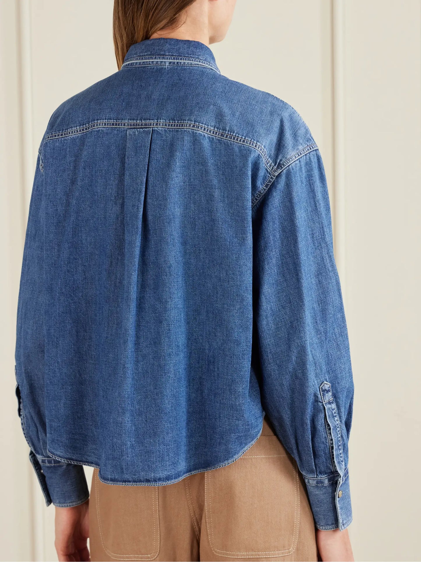 Bead-embellished Denim Shirt