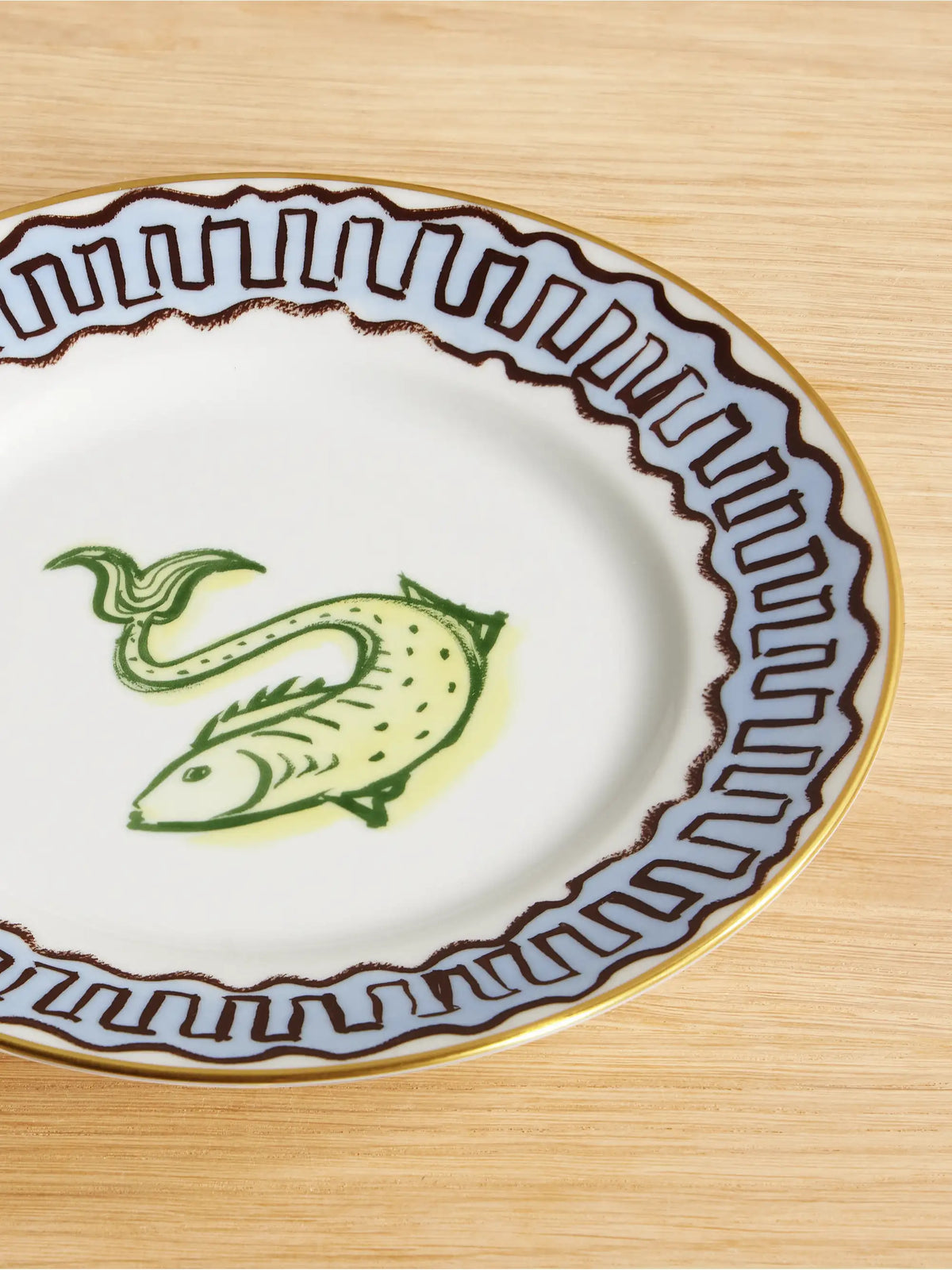 + Luke Edward Hall Il Viaggio Di Nettuno Gold-plated Porcelain Dessert Plate