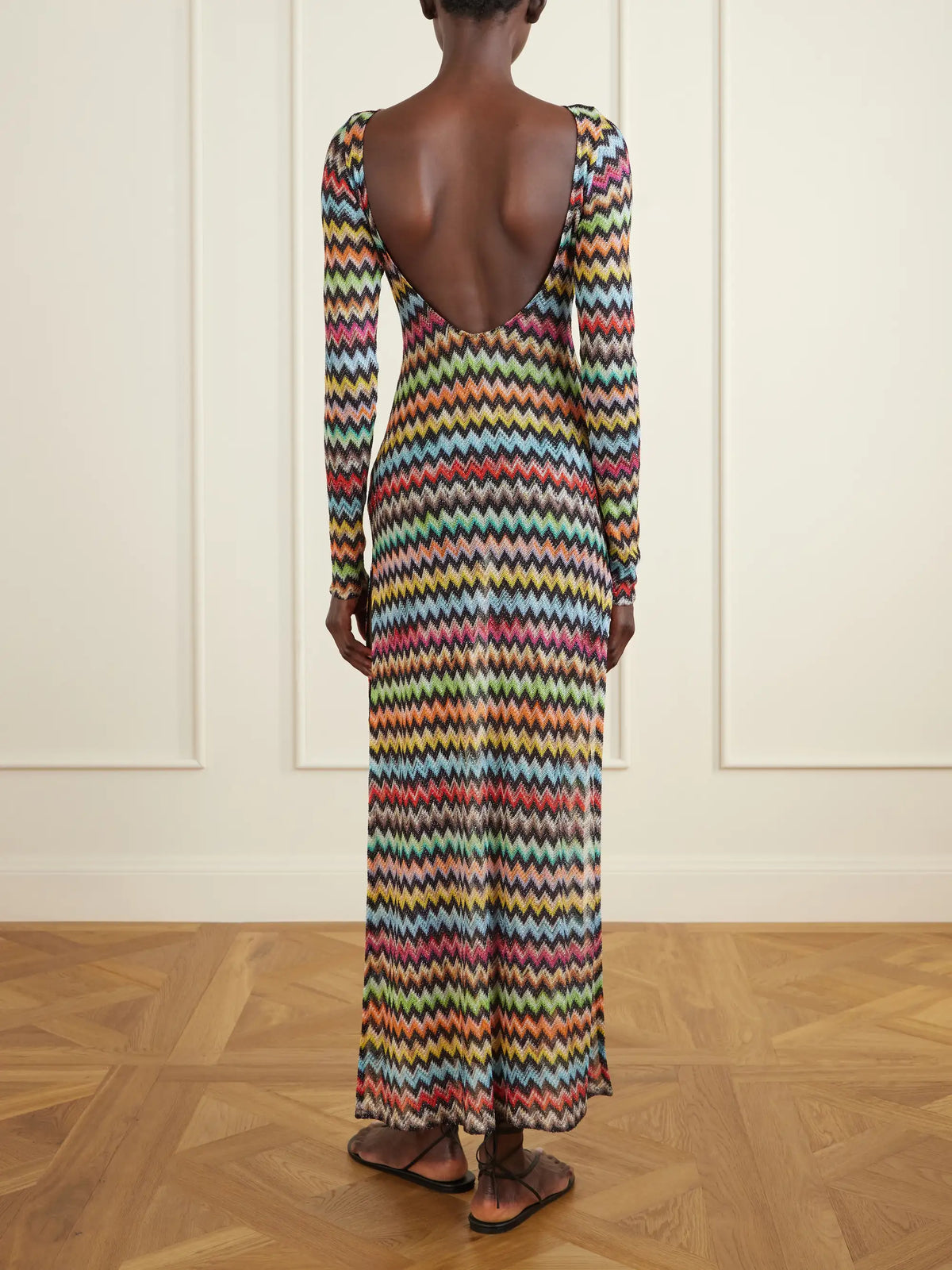 Striped Metallic Crochet-knit Cover-up