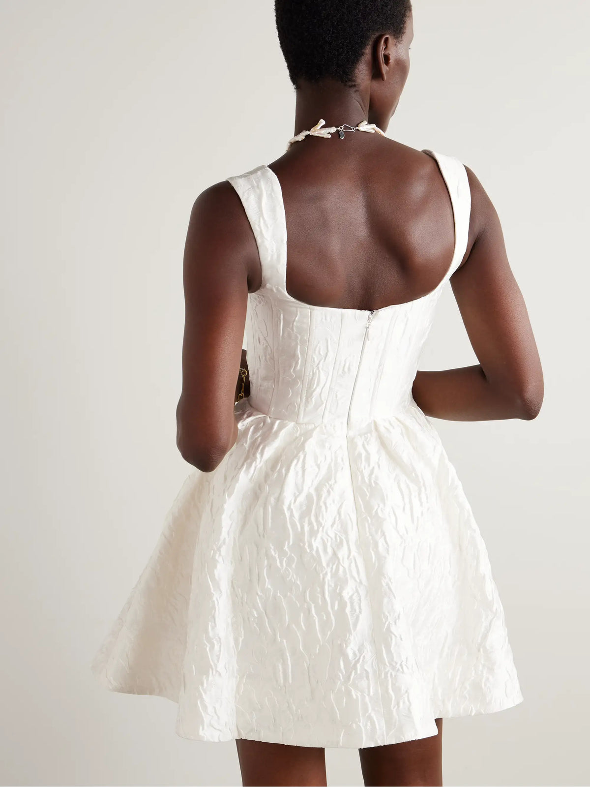 Rebecca Vallance Vanilla Dreams Pleated Cloqué Mini Dress