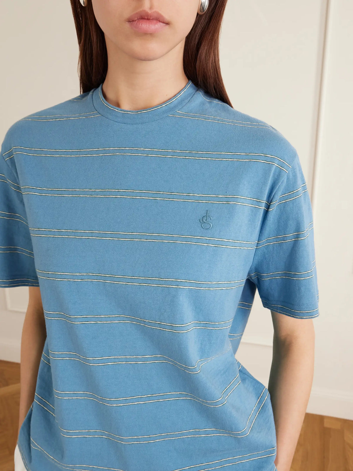 Jil Sander Logo-embossed Striped Cotton T-shirt