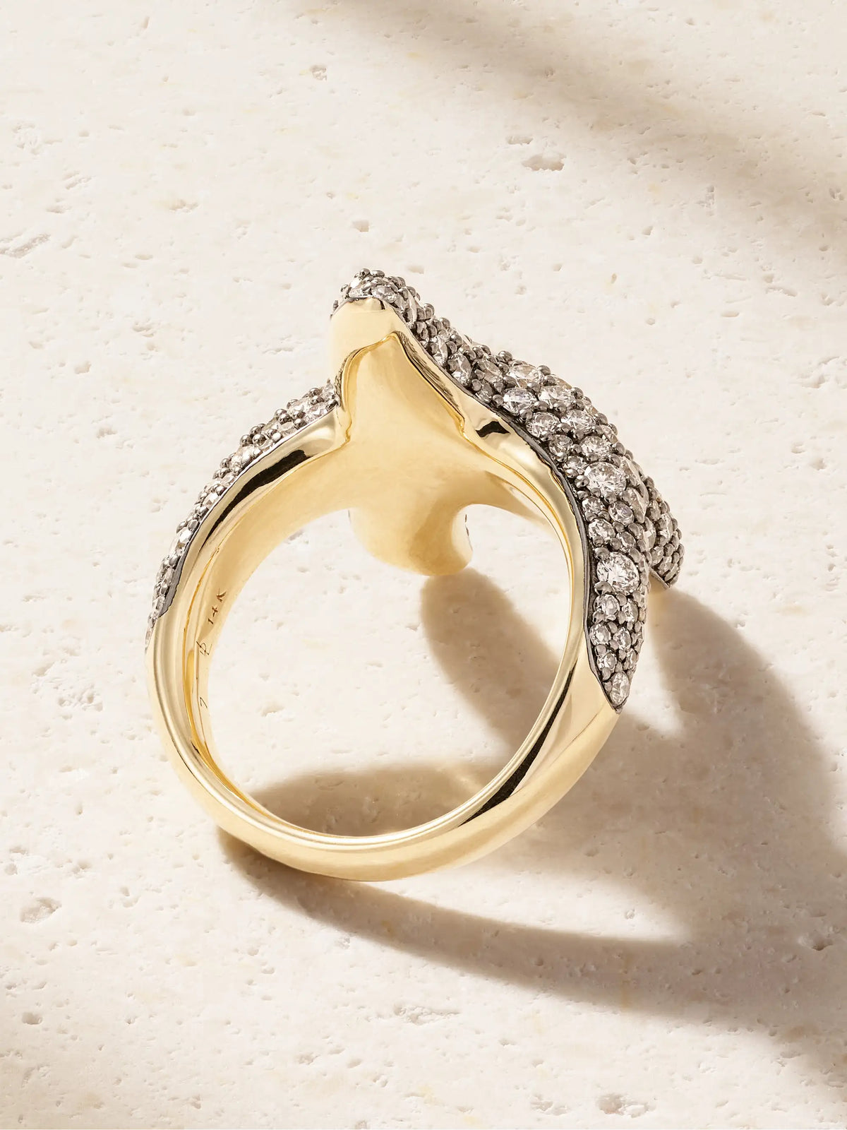Sea Star Ring 14-karat Gold Rhodium-plated Diamond Ring