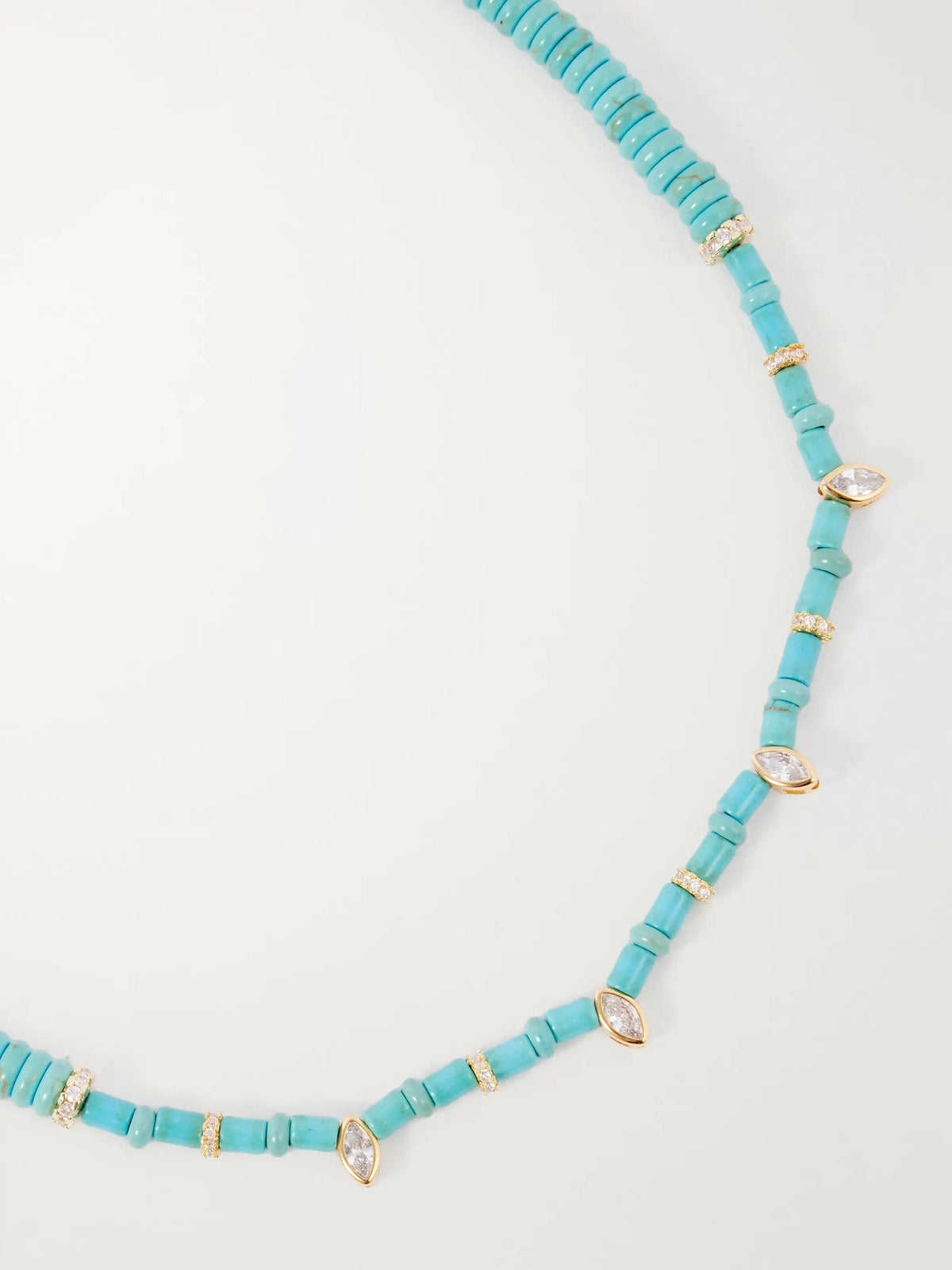 Martha Calvo Ella Turquoise And Crystals 14-karat Gold-plated Beaded Necklace