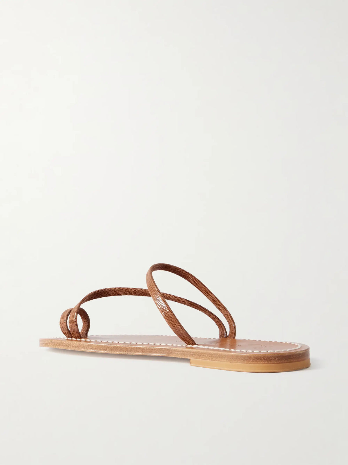Actium Lizard-effect Leather Slides