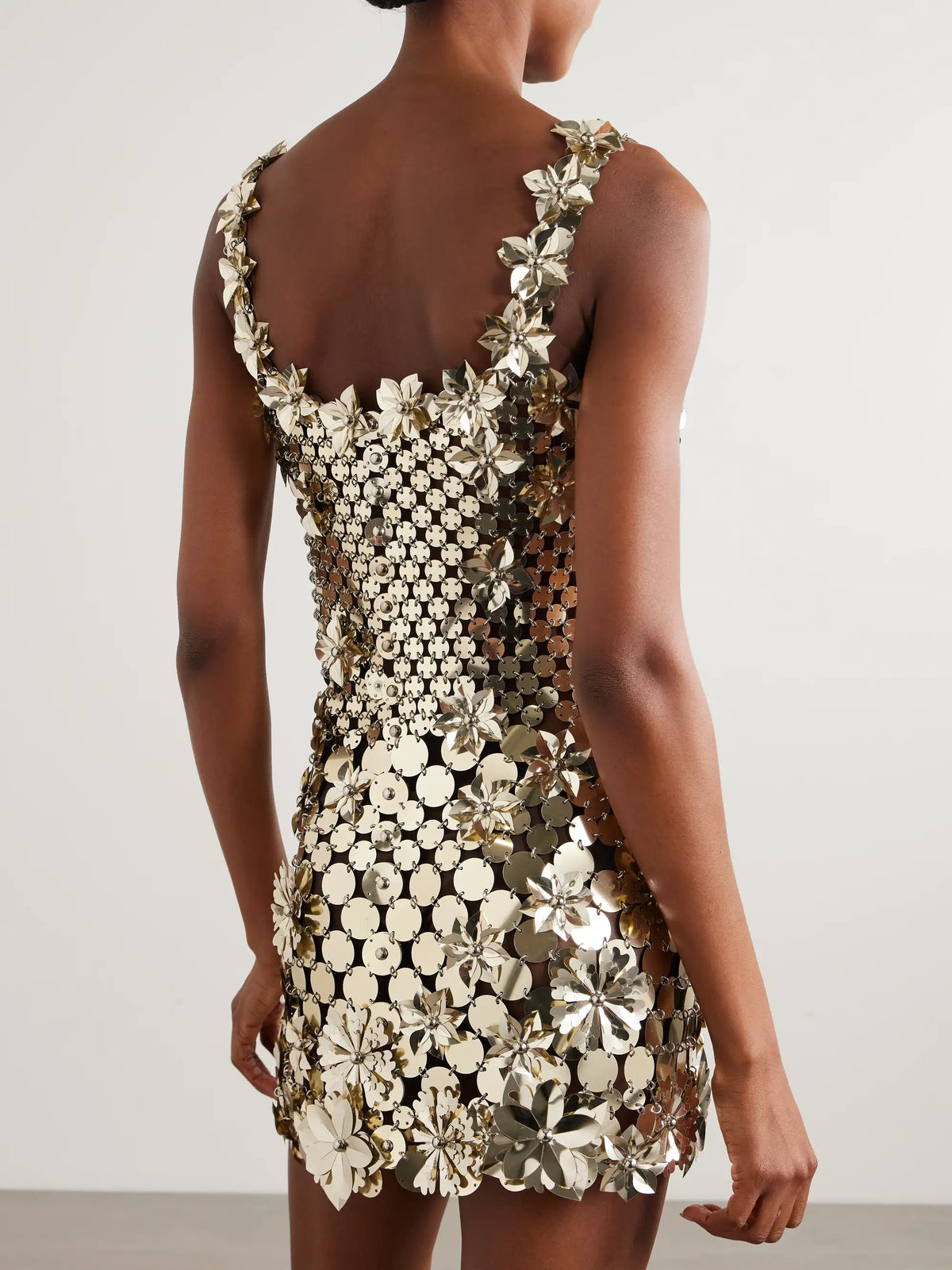 Embellished Chainmail Mini Dress