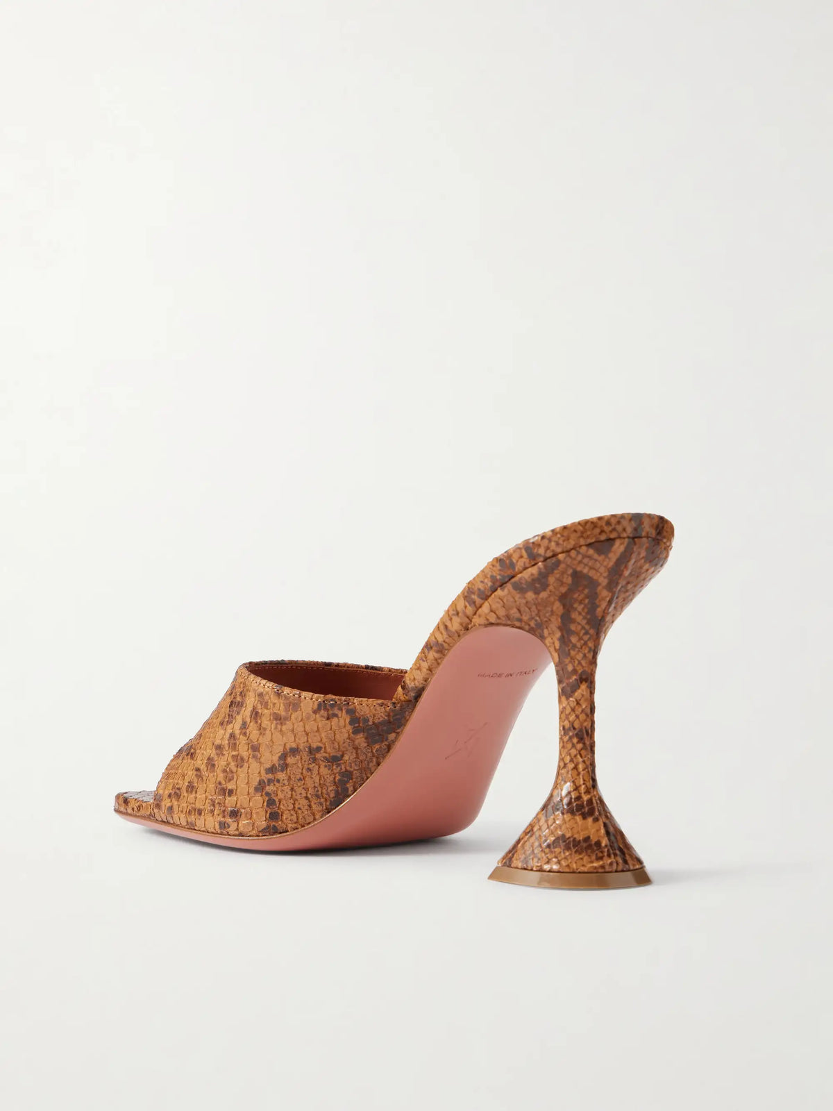Lupita 95 Snake-effect Leather Mules