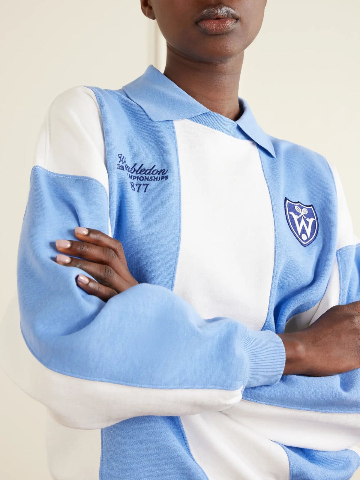 + Wimbledon Logo-embroidered Cotton-blend Sweater