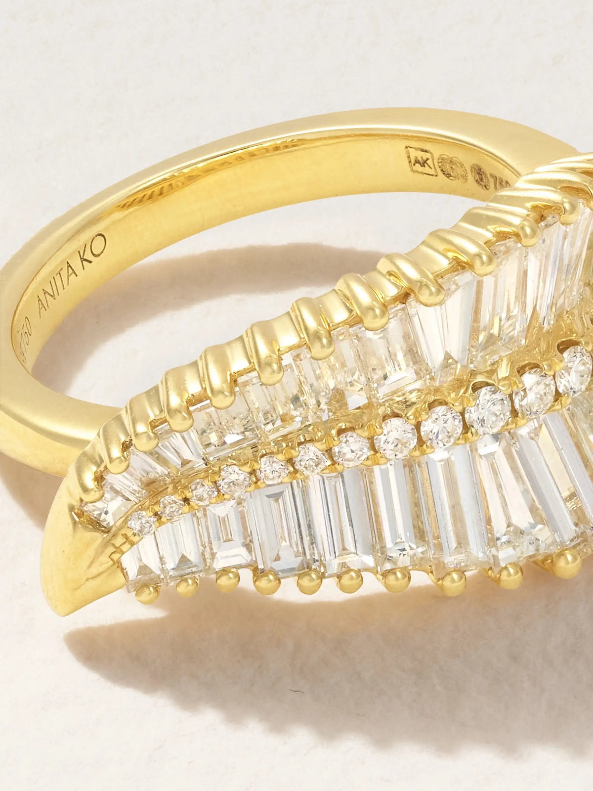 Palm Leaf 18-karat Gold Diamond Ring