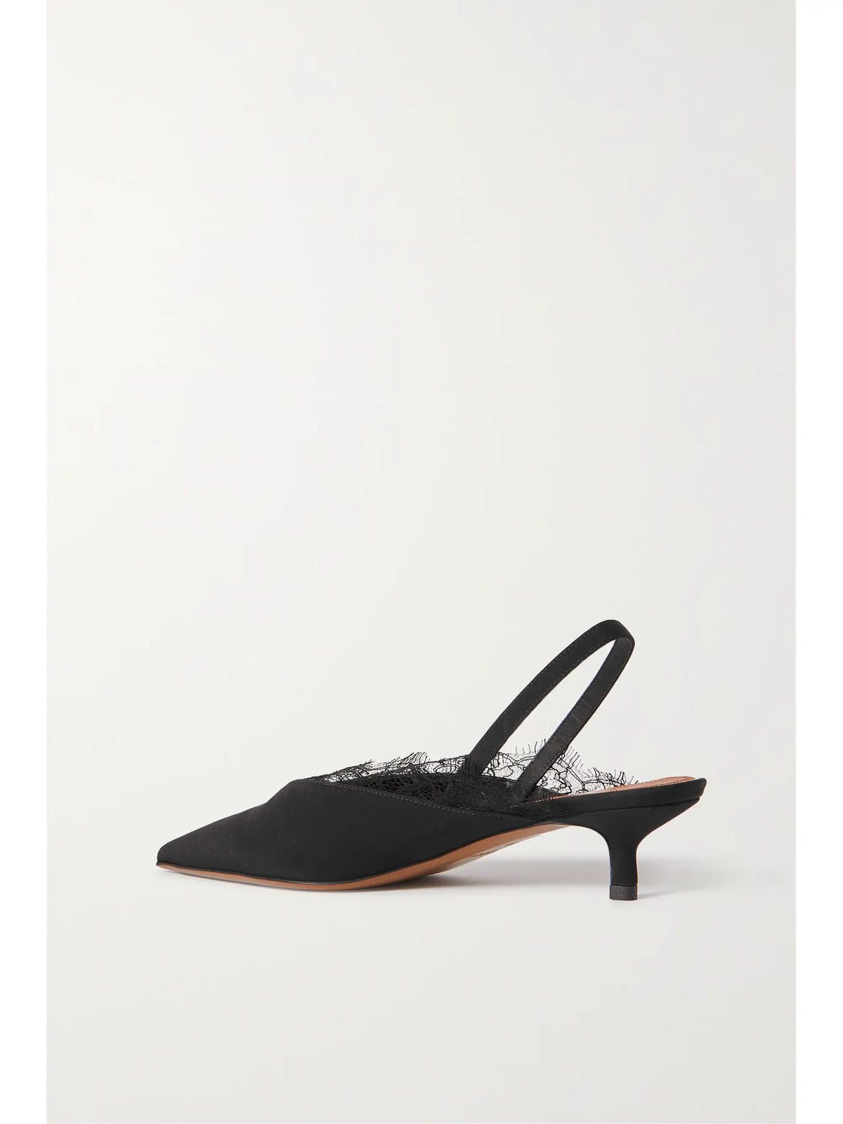 Irena Lace-trimmed Crepe De Chine Slingback Pumps