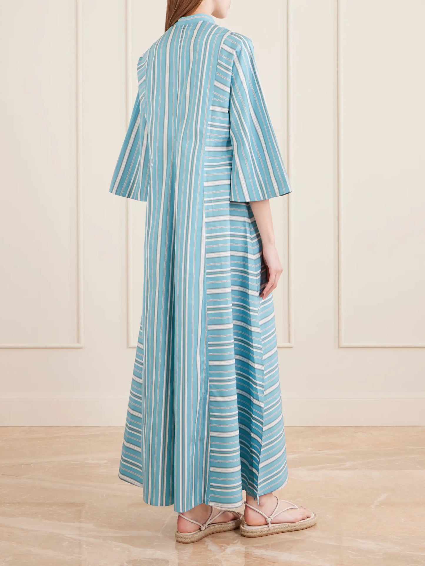 Rachel Striped Cotton-poplin Kaftan