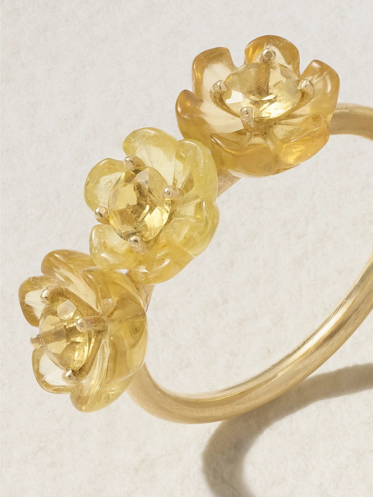 Botanical 18-karat Gold Beryl Ring