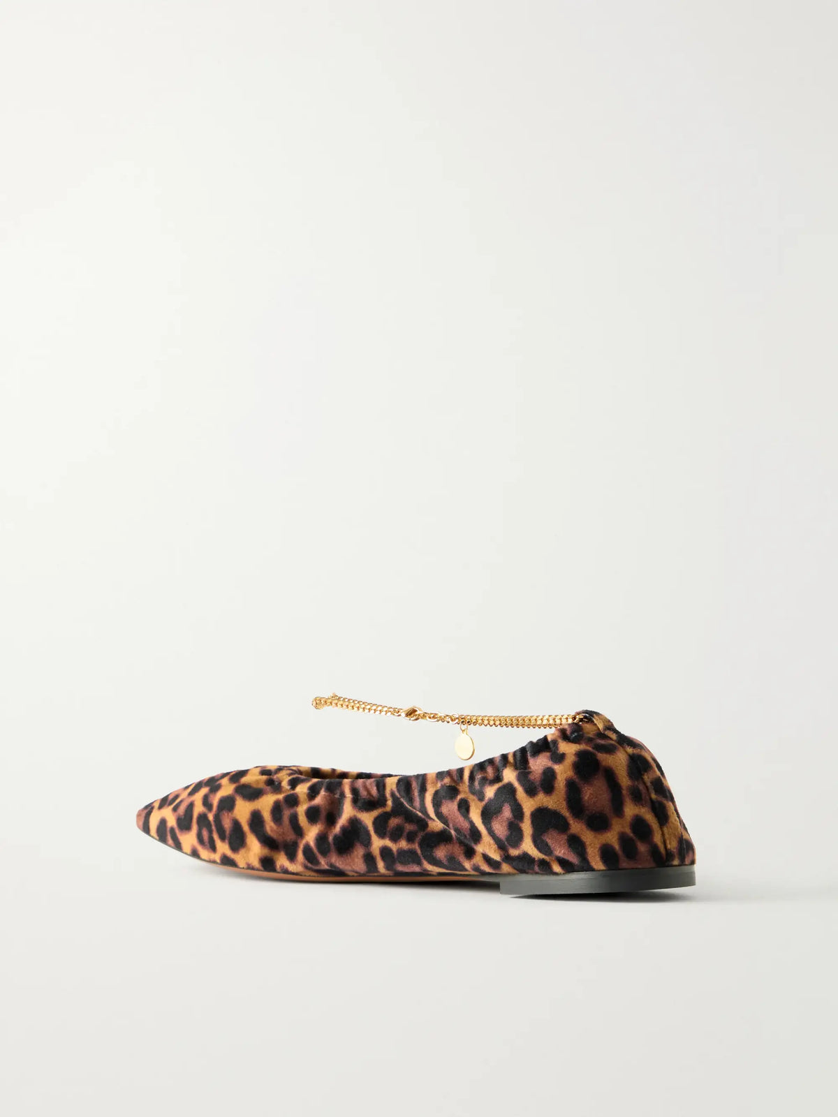 Embellished Leopard-print Velvet Ballerina Flats