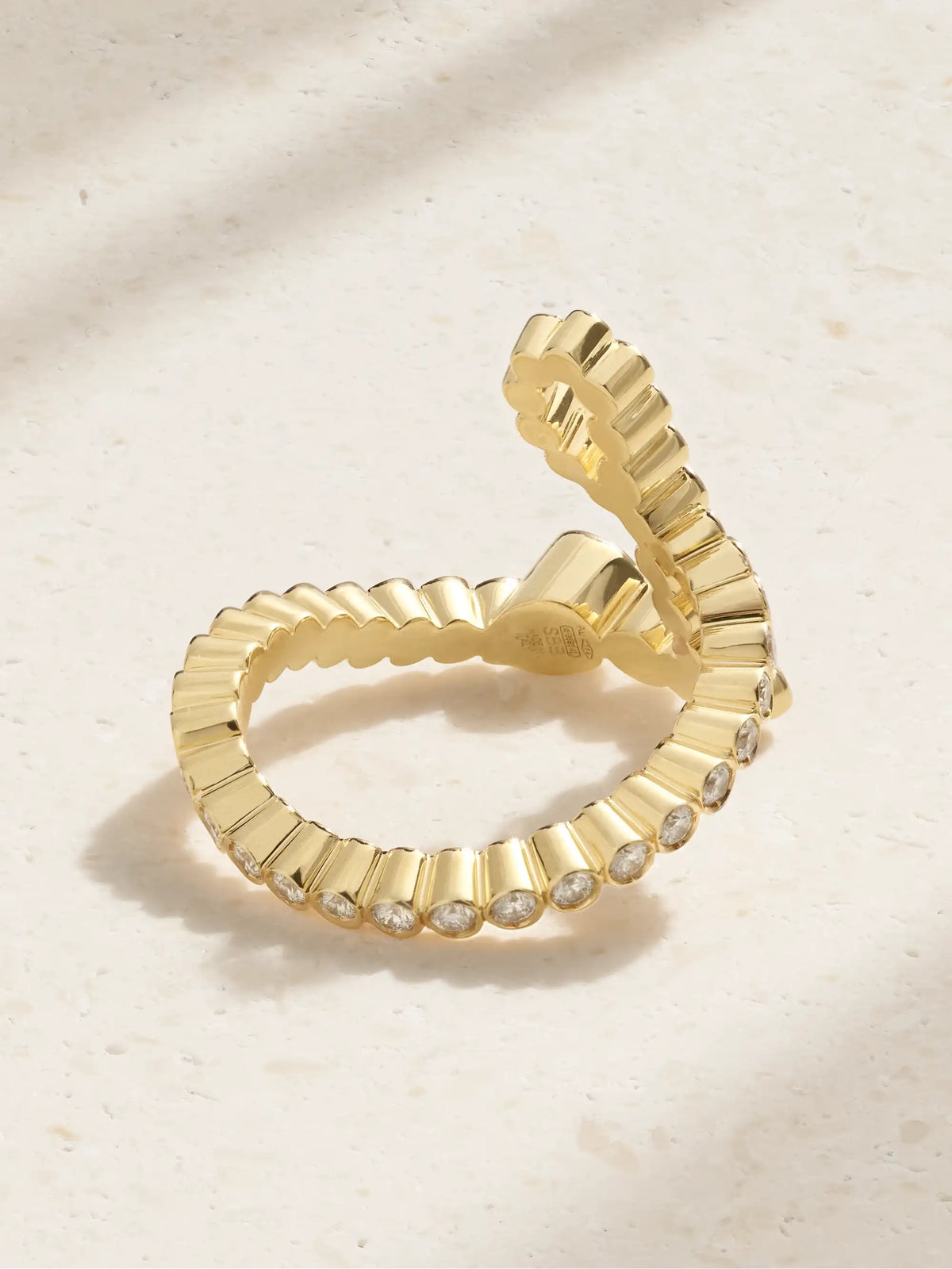 Ensemble Letter 18-karat Gold Diamond Ring