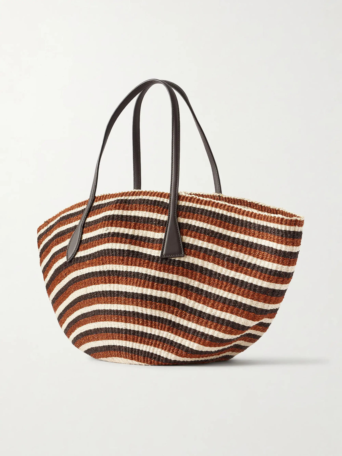Sprout Striped Leather-trimmed Sisal Tote