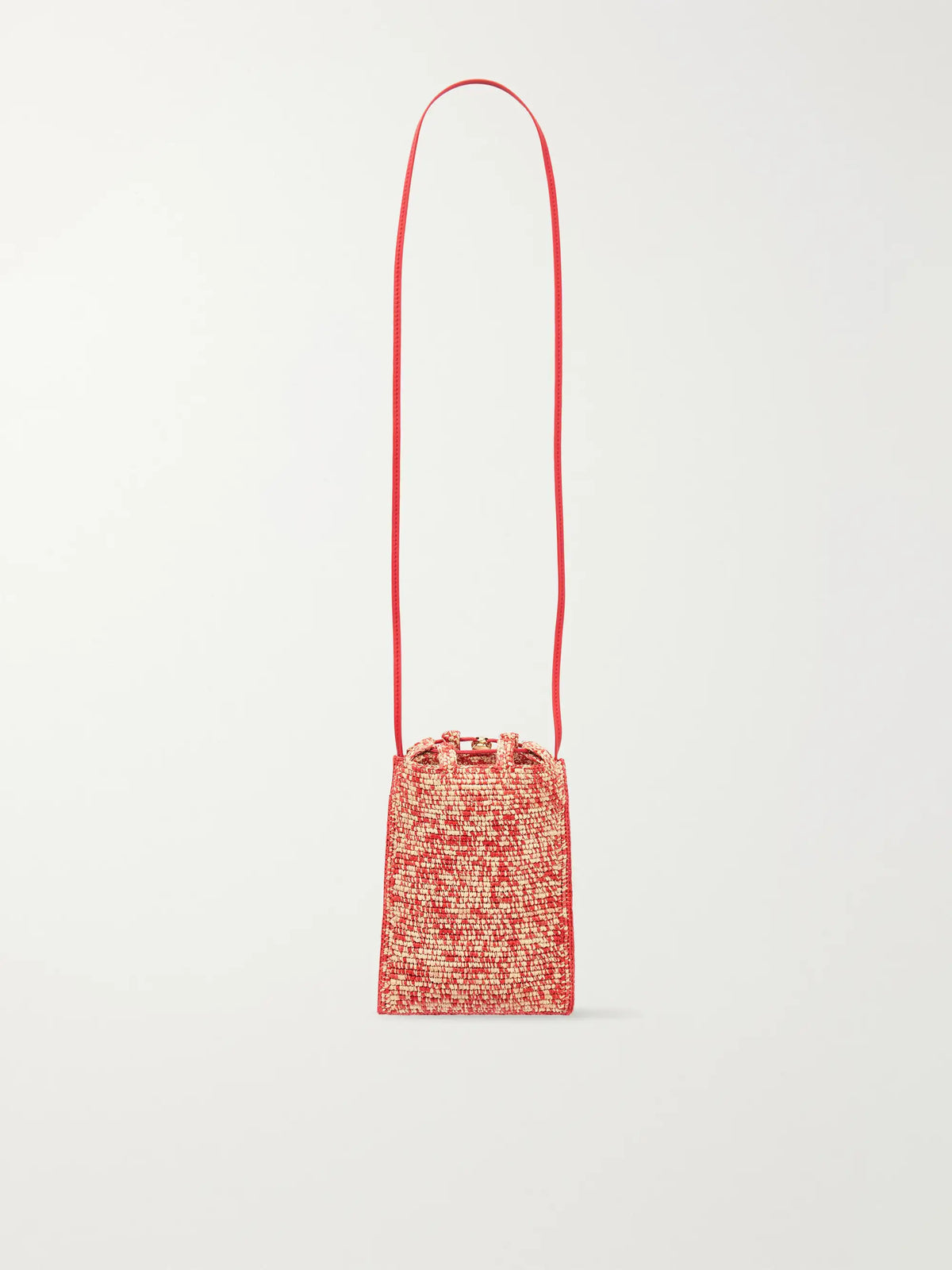 + Paula's Ibiza Leather-trimmed Embroidered Woven Raffia Bucket Bag