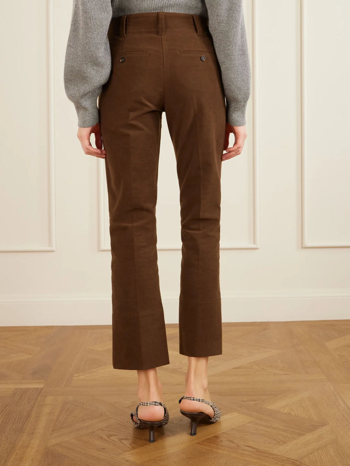 Cropped Cotton-blend Flared Pants