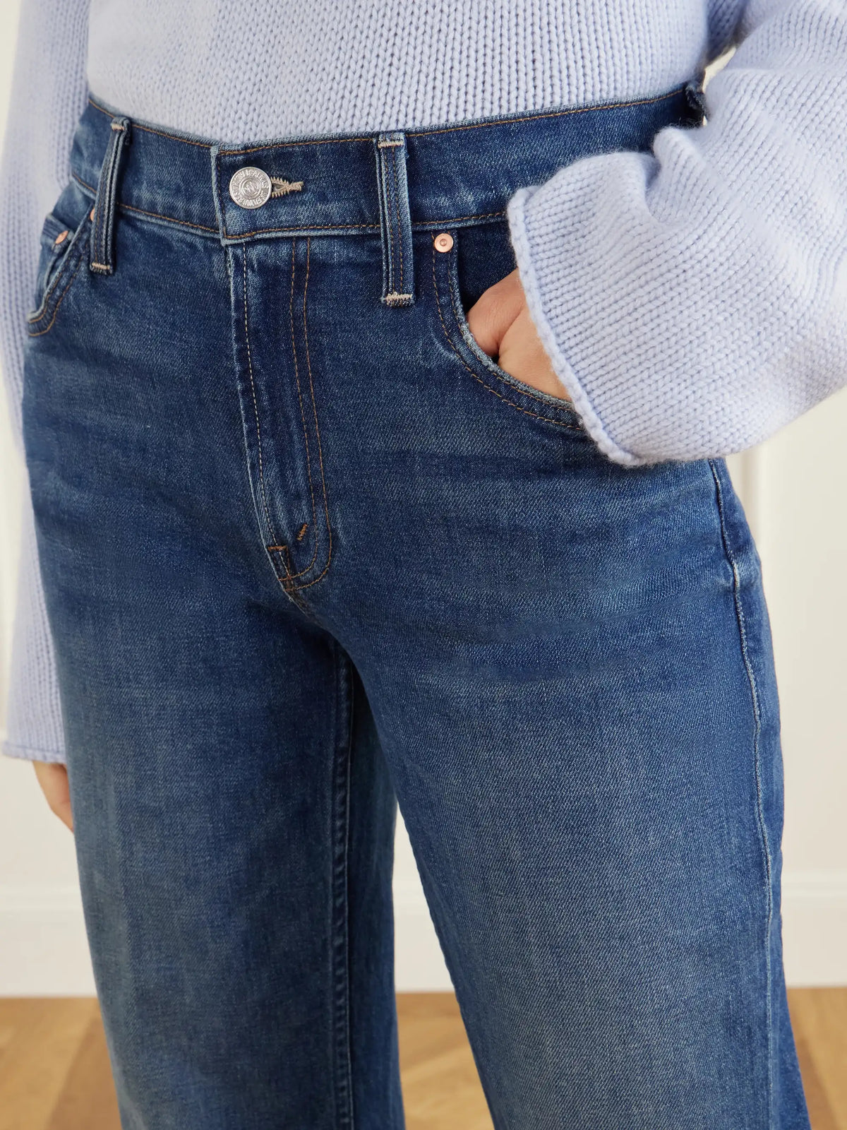 Mother The Bookie Sneak Mid-rise Straight-leg Jeans