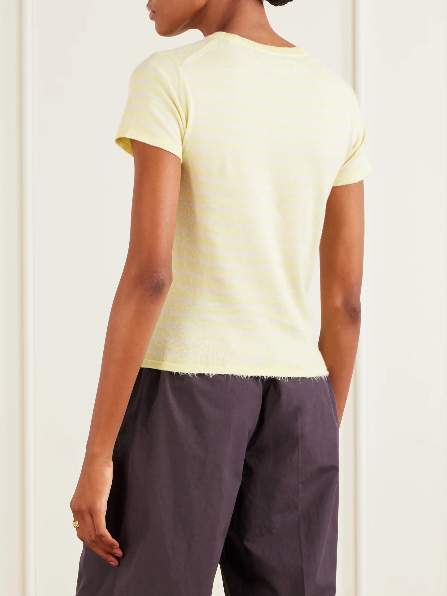 Knitted Striped Cotton T-shirt