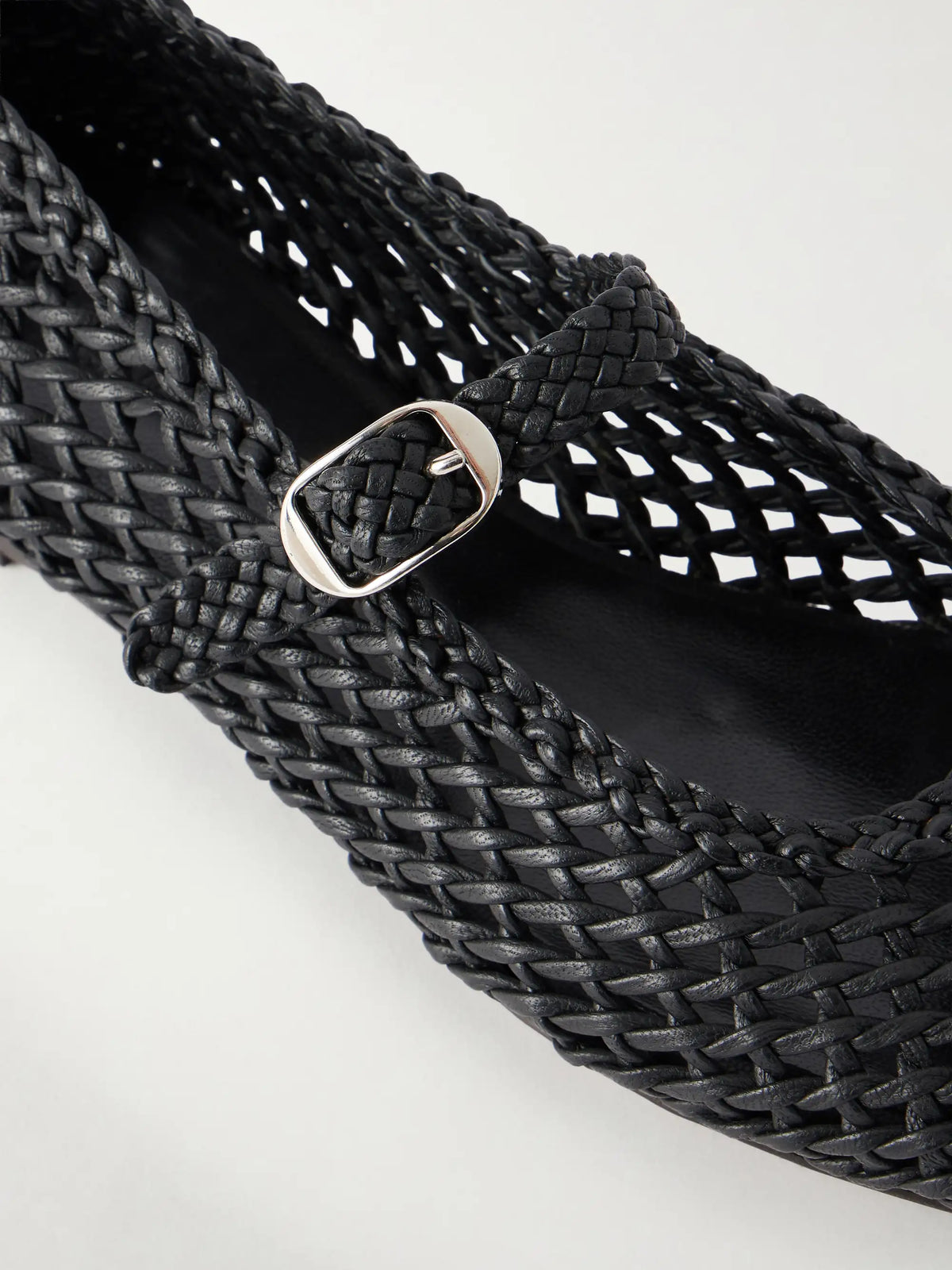 Mary Jane Knotted Leather Ballet Flats