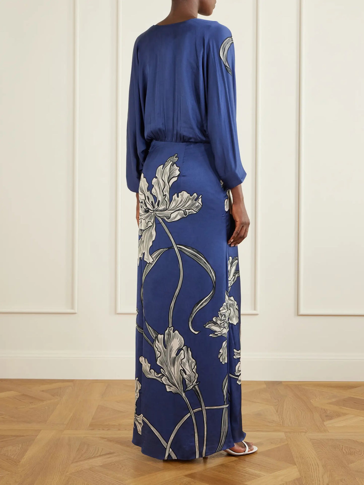 Olanna Printed Gathered Cotton Maxi Dress