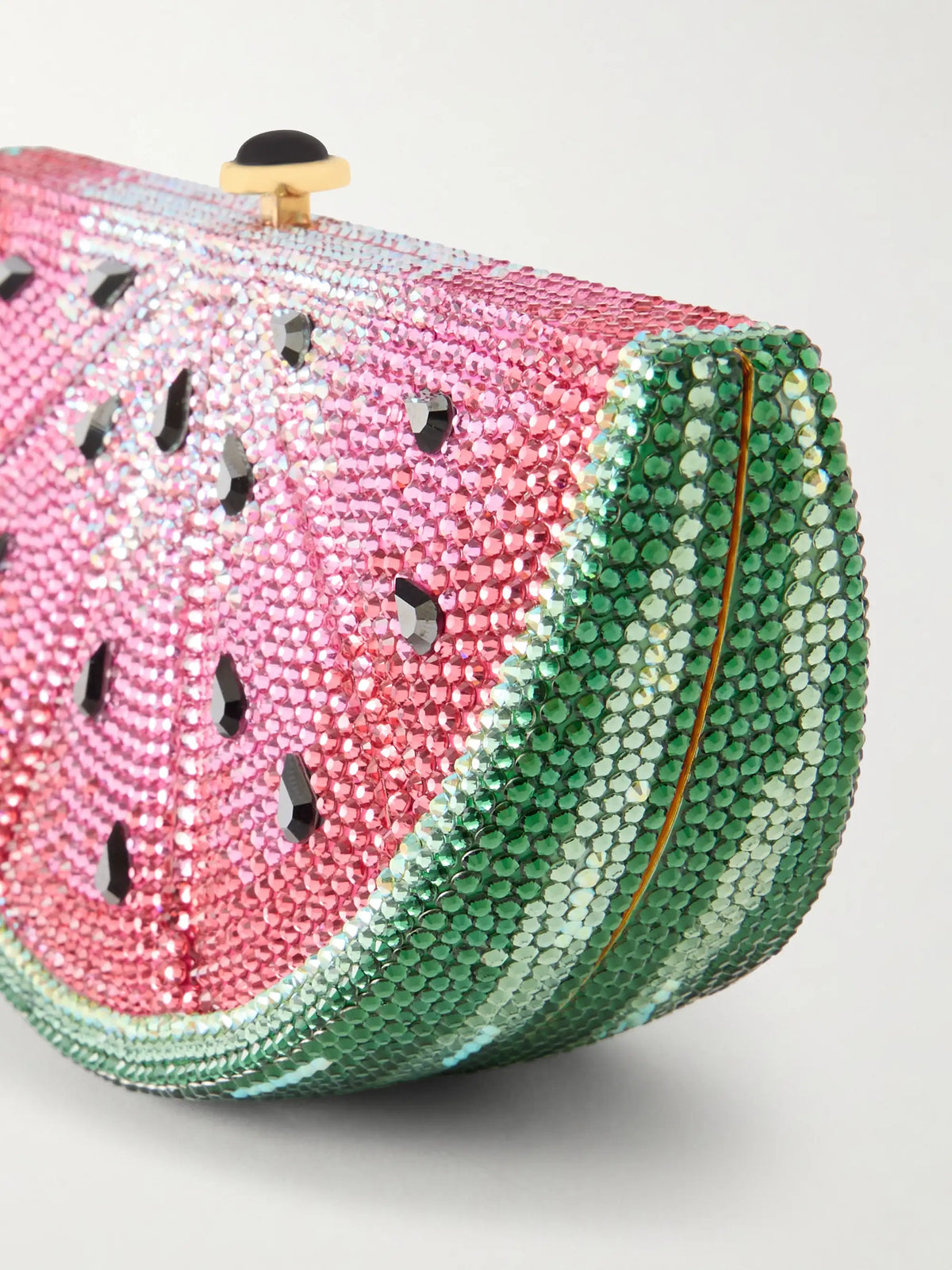 Watermelon Slice Crystal-embellished Gold-tone Clutch