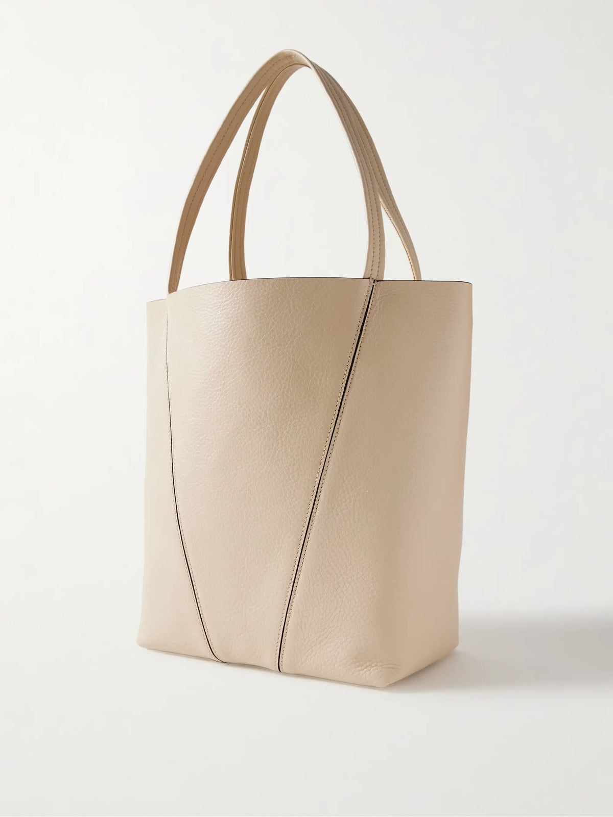Spin Embellished Textured-leather Tote