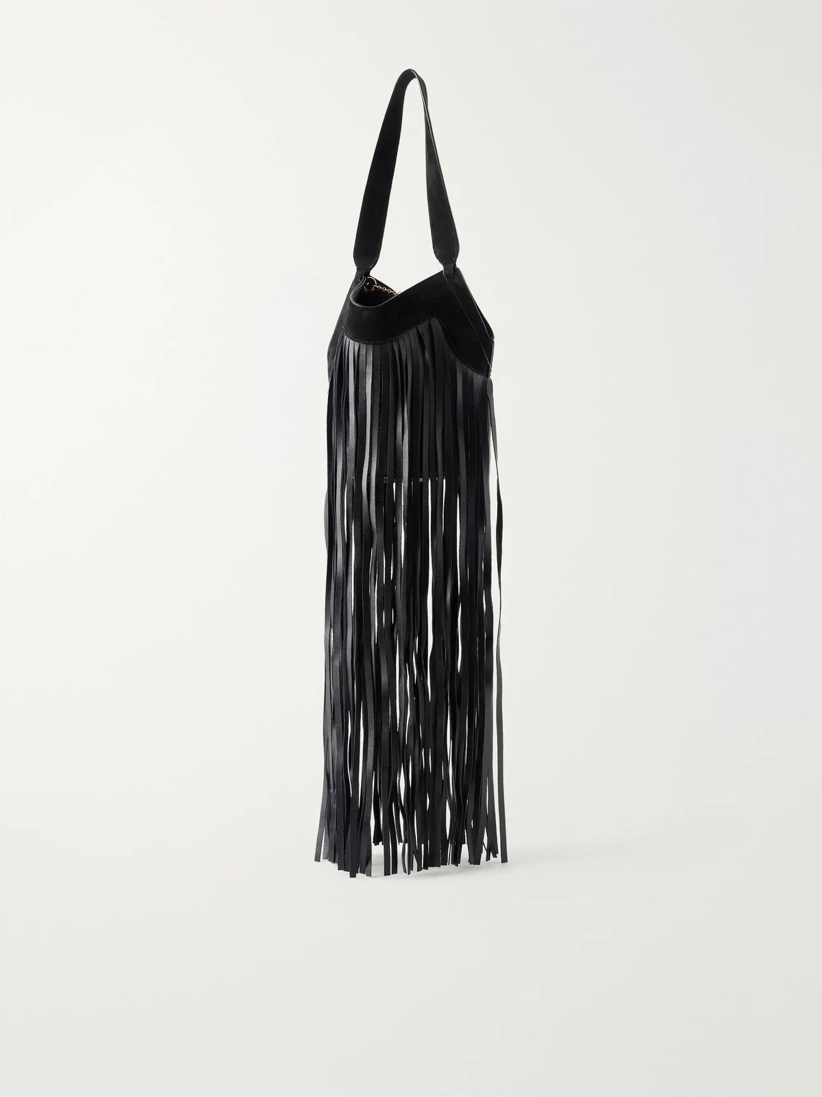 Lotus Fringed Leather Tote Bag
